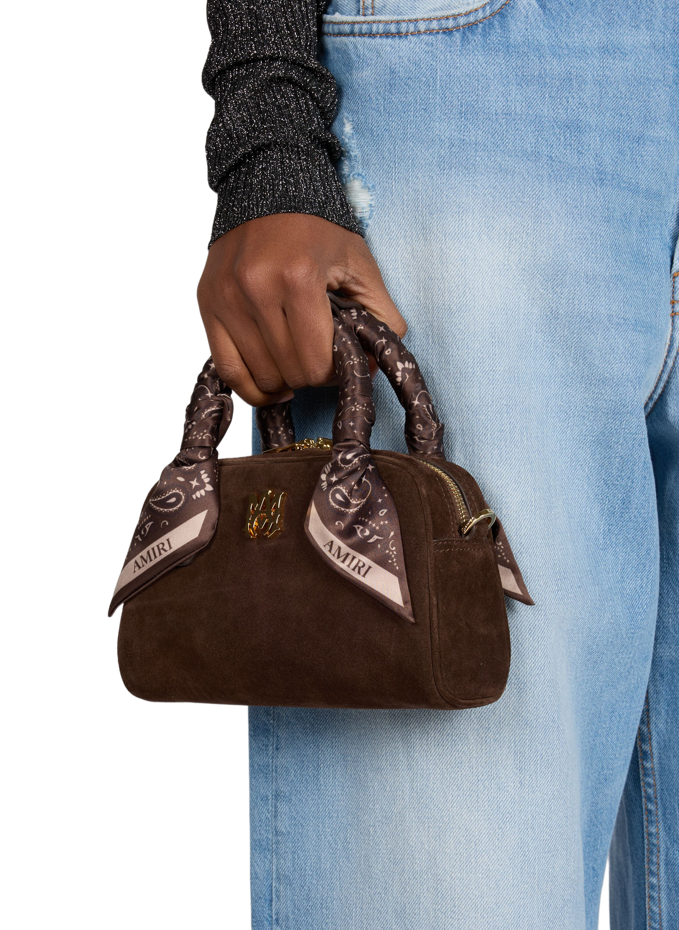 Suede leather handbag AMIRI Multicolour