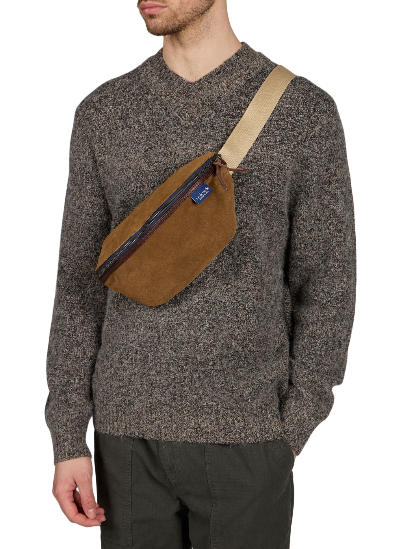 Cow leather belt bag BLEU DE CHAUFFE Brown