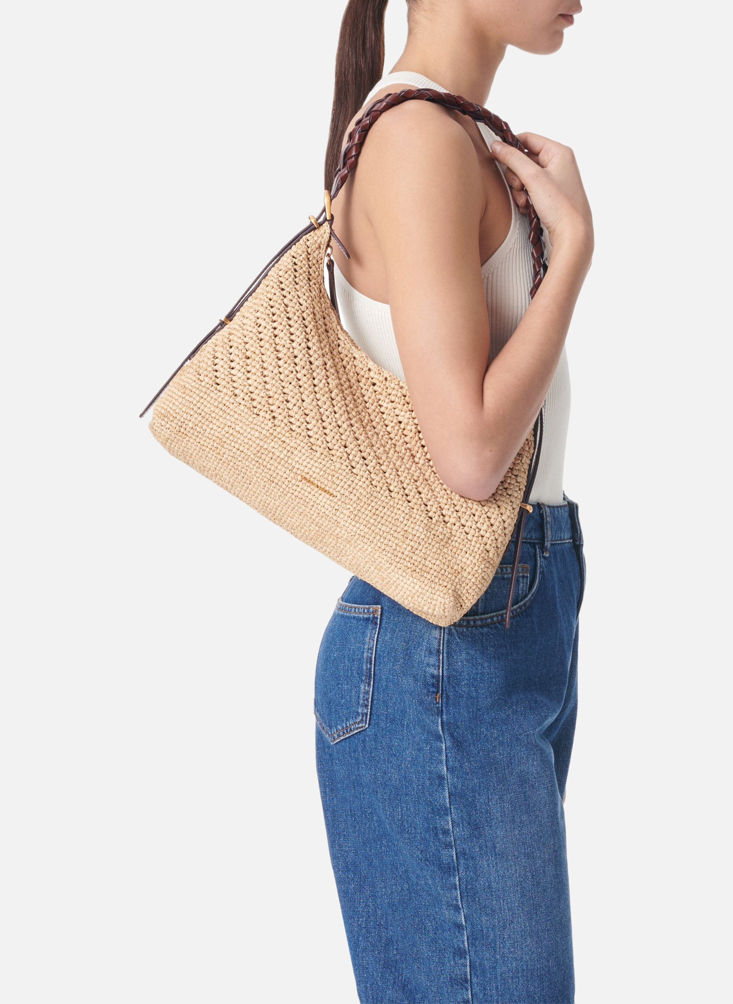 Petit sac jess en raphia VANESSA BRUNO Beige