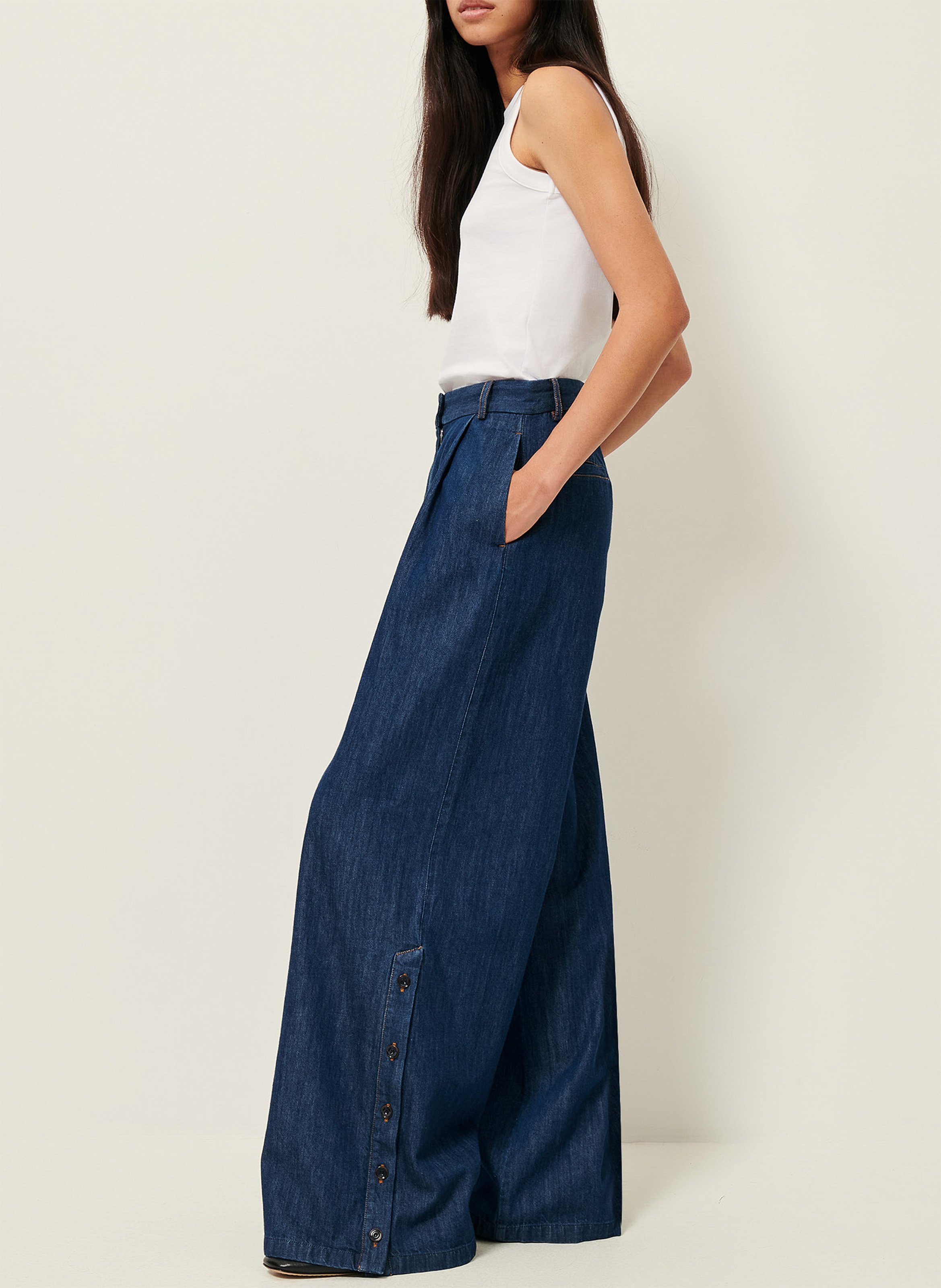 Pantalon large en coton provenlor SESSUN Bleu