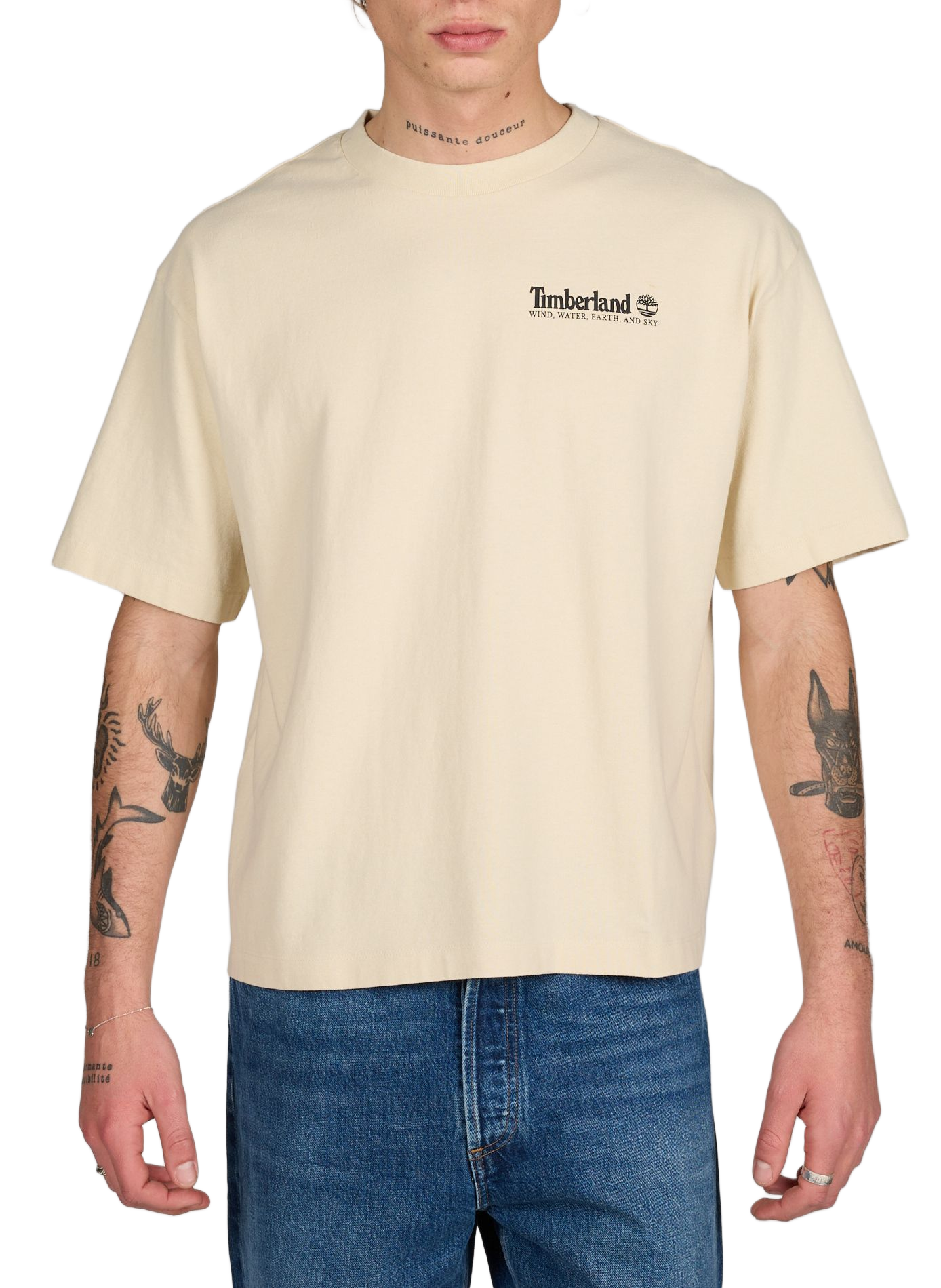 Printed cotton T-shirt TIMBERLAND Beige