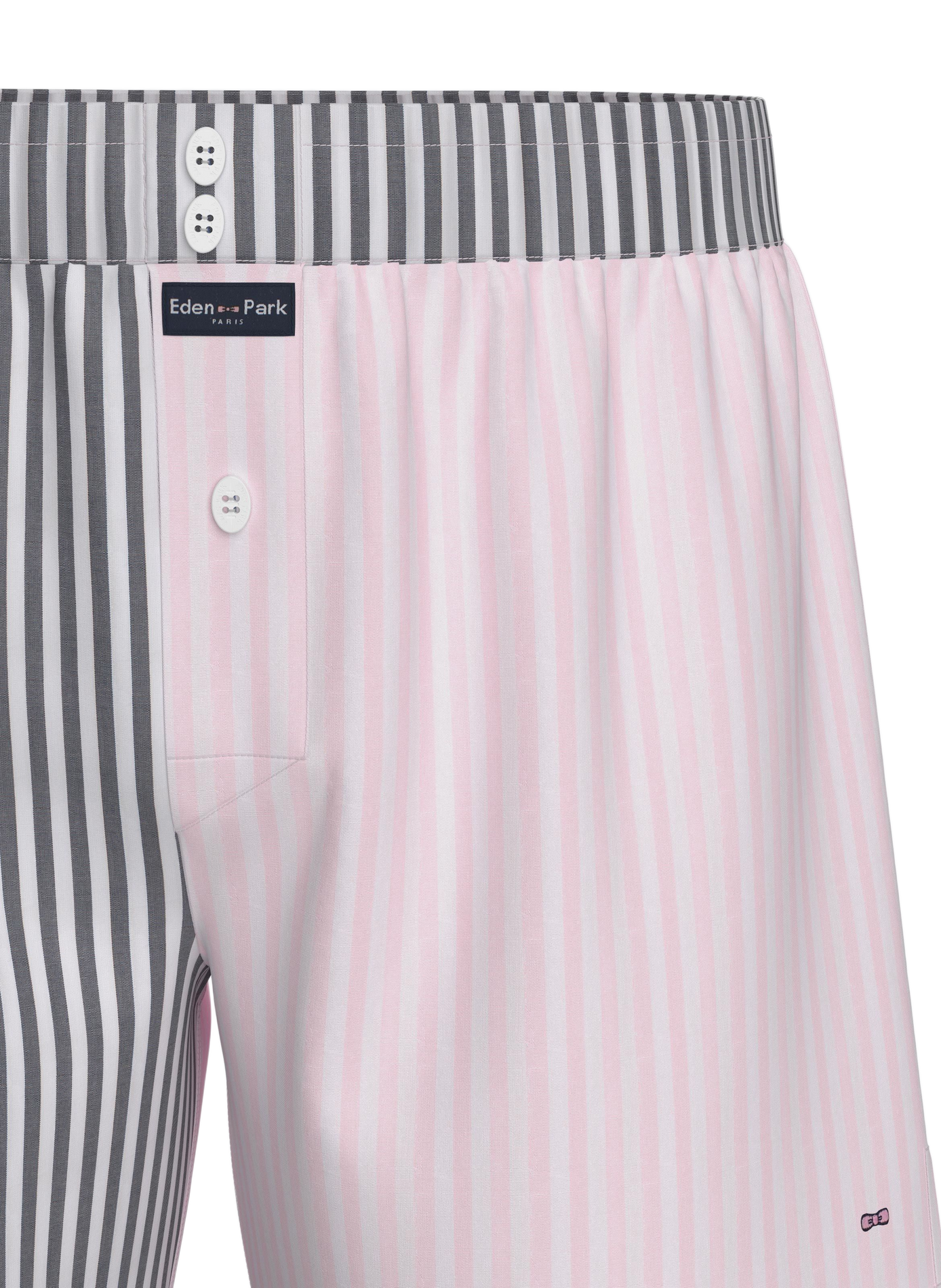 Caleçon en popeline de coton rayé  EDEN PARK Rose