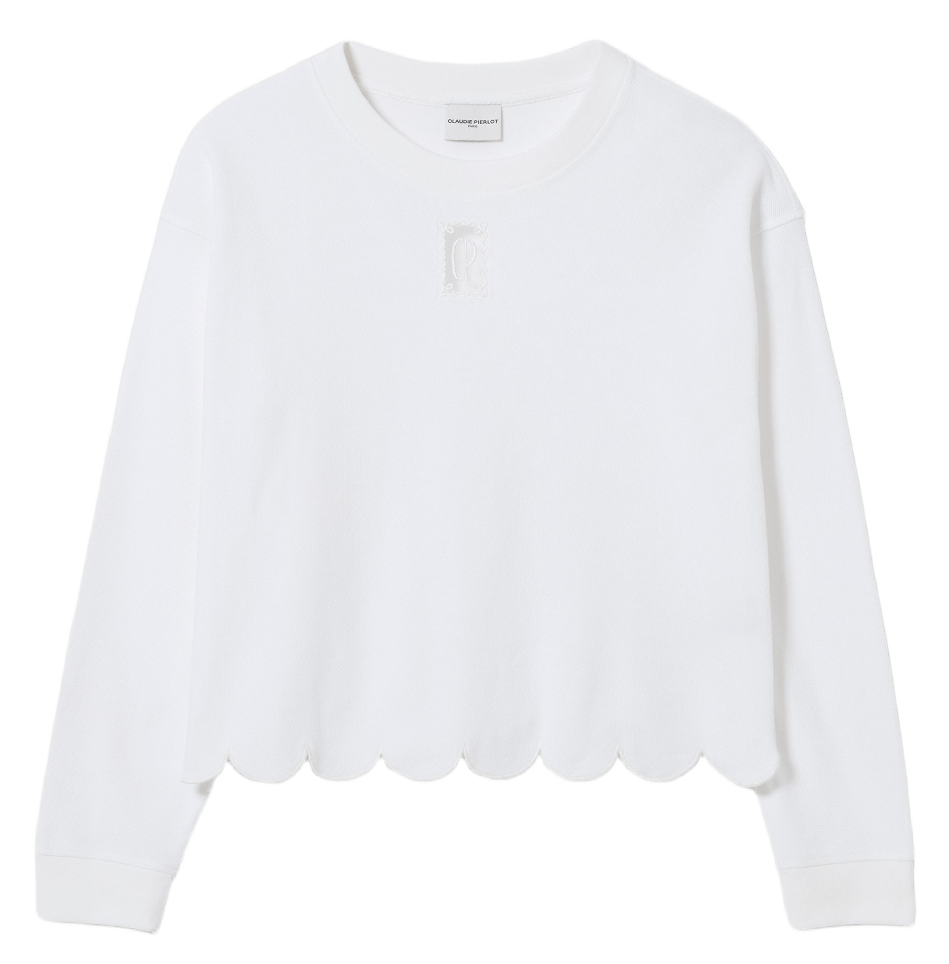 Sweatshirt en coton piqué CLAUDIE PIERLOT Beige