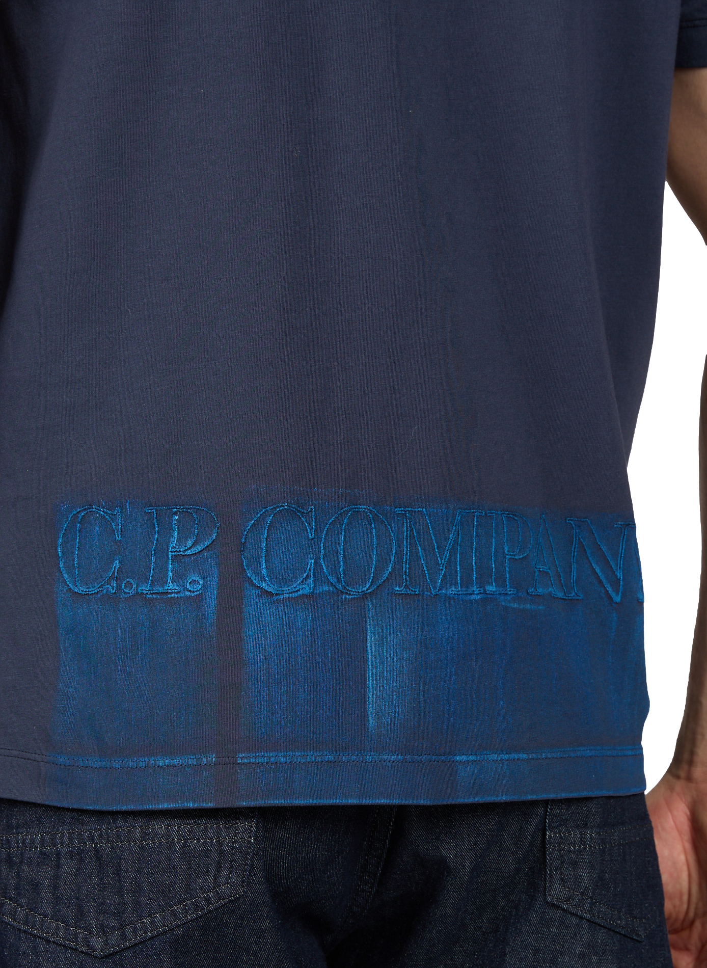 Biker-style cotton t-shirt CP COMPANY Blue
