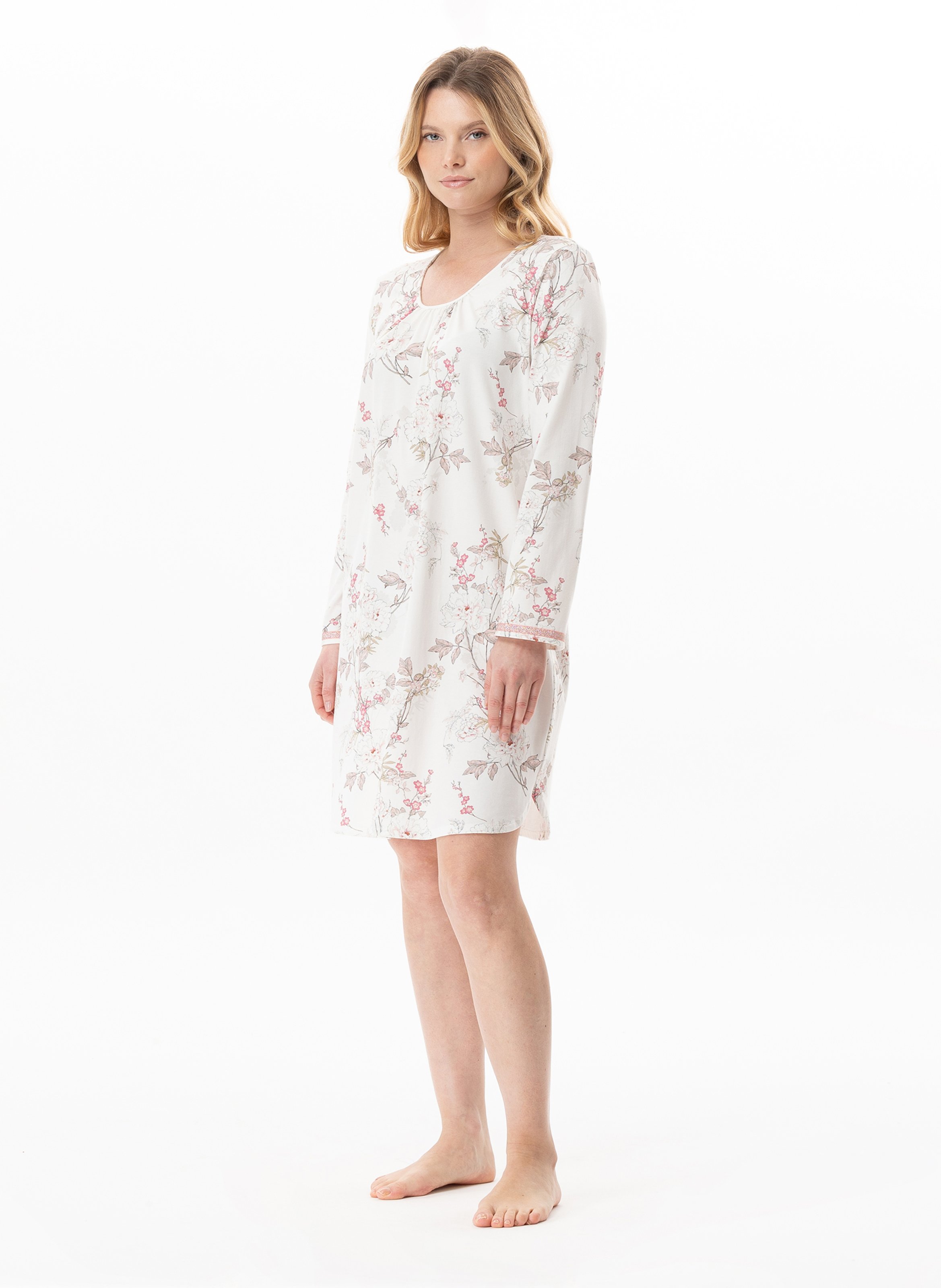 Chemise de nuit en coton modal kelly 101 LE CHAT Multicolore