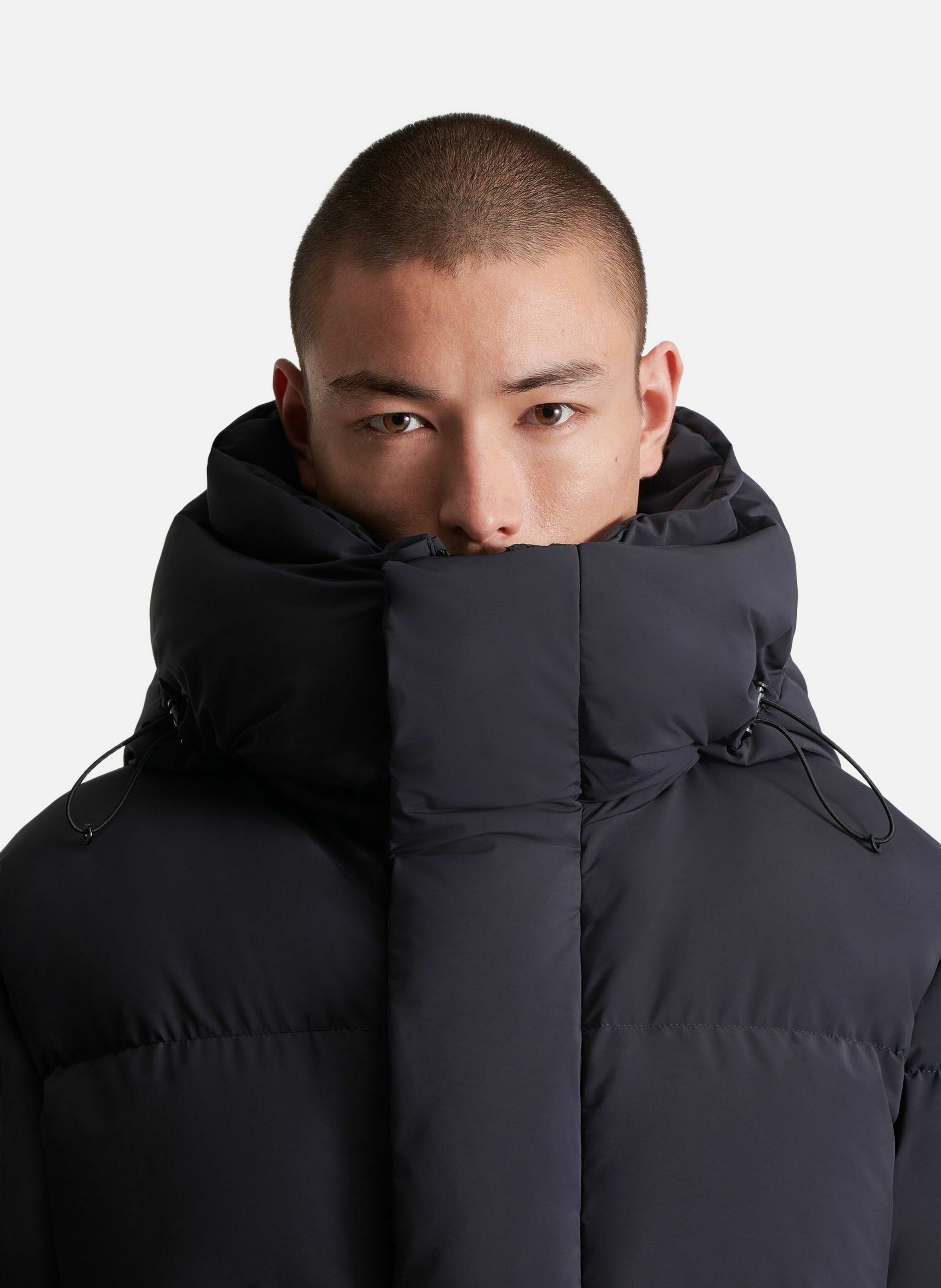 Blouson atila col montant coupe oversize Bleu