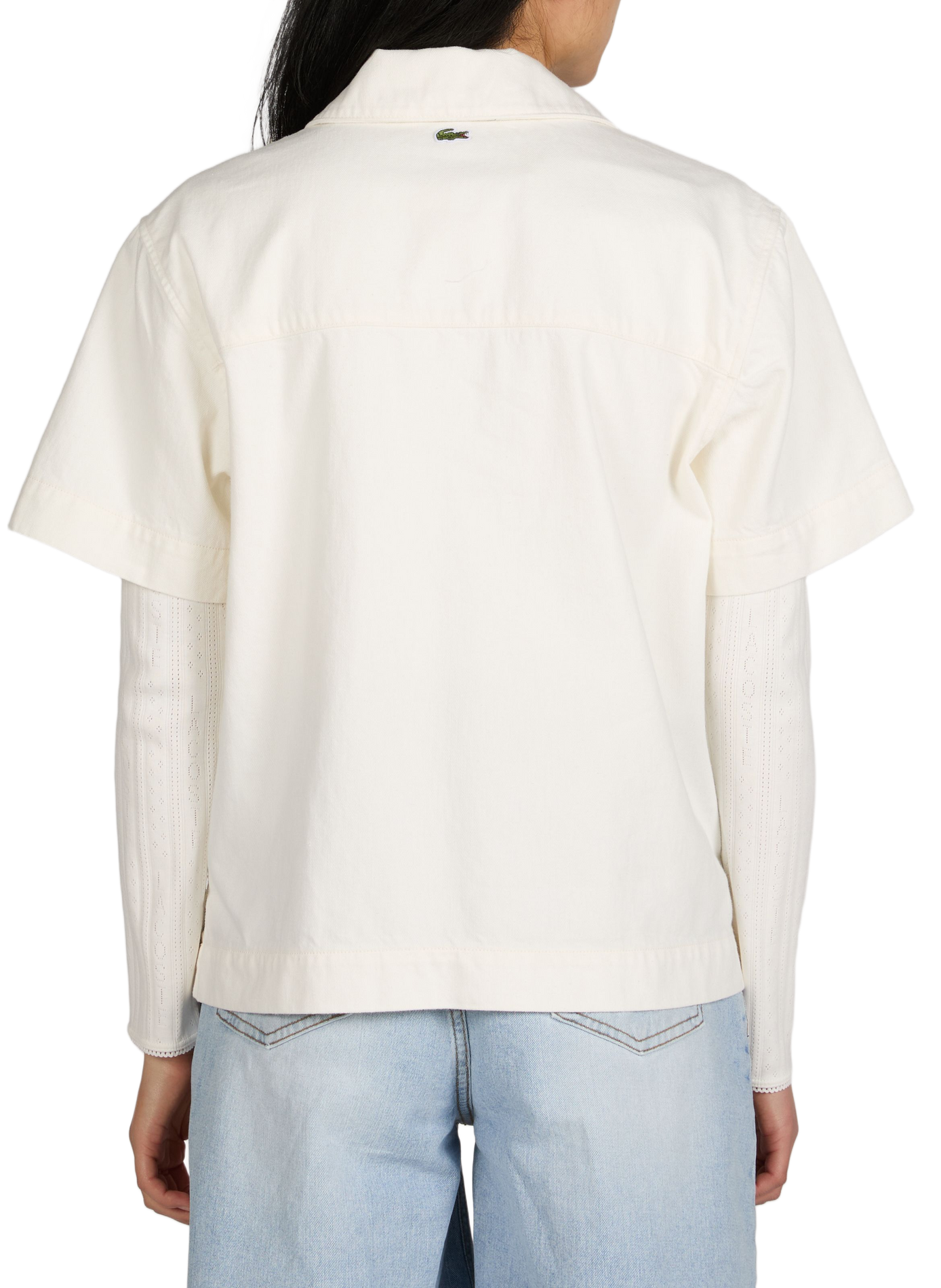 Oversized cotton polo with embroidered logo. LACOSTE White