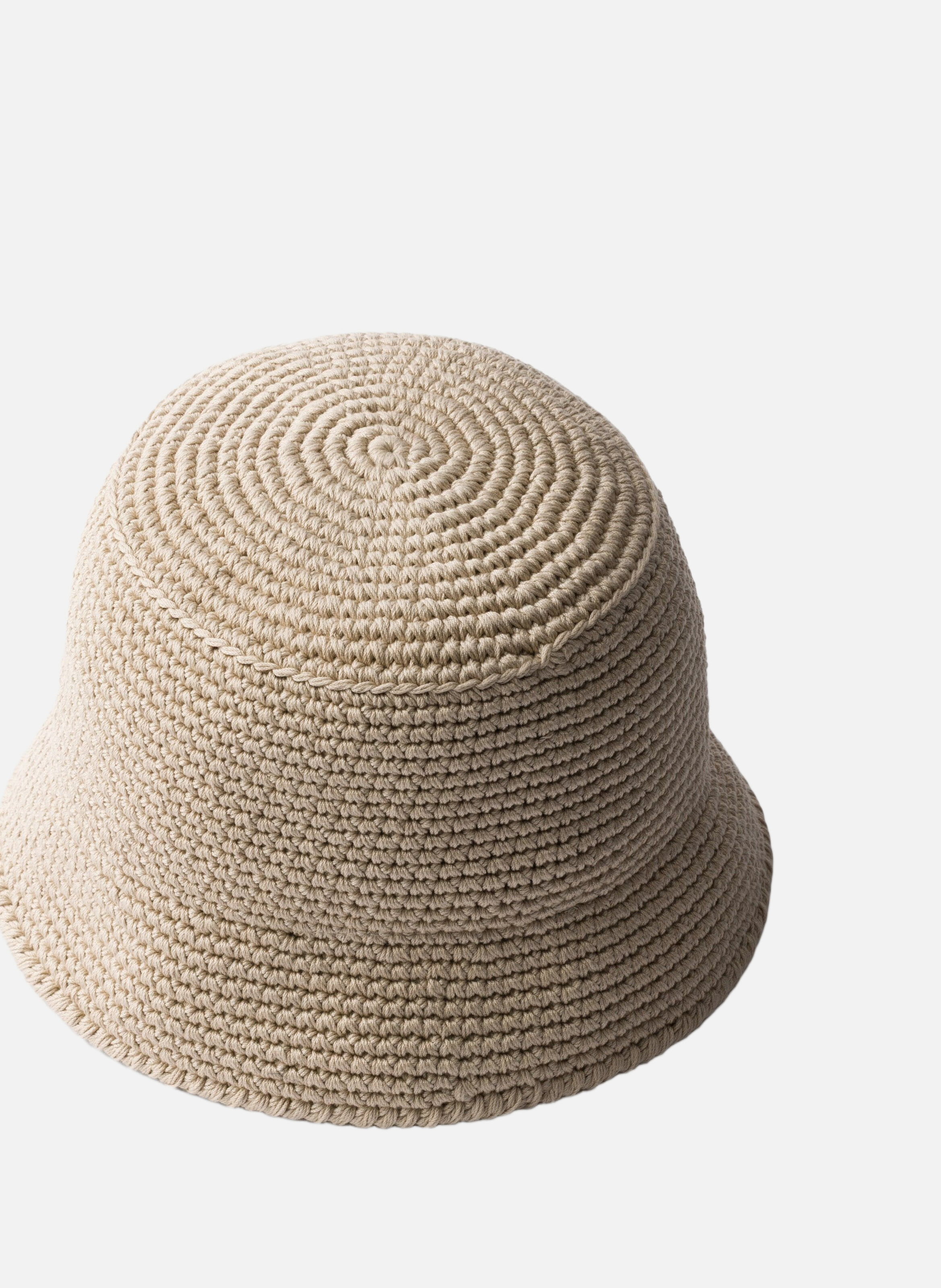 Chapeau bob en crochet PRADA Beige