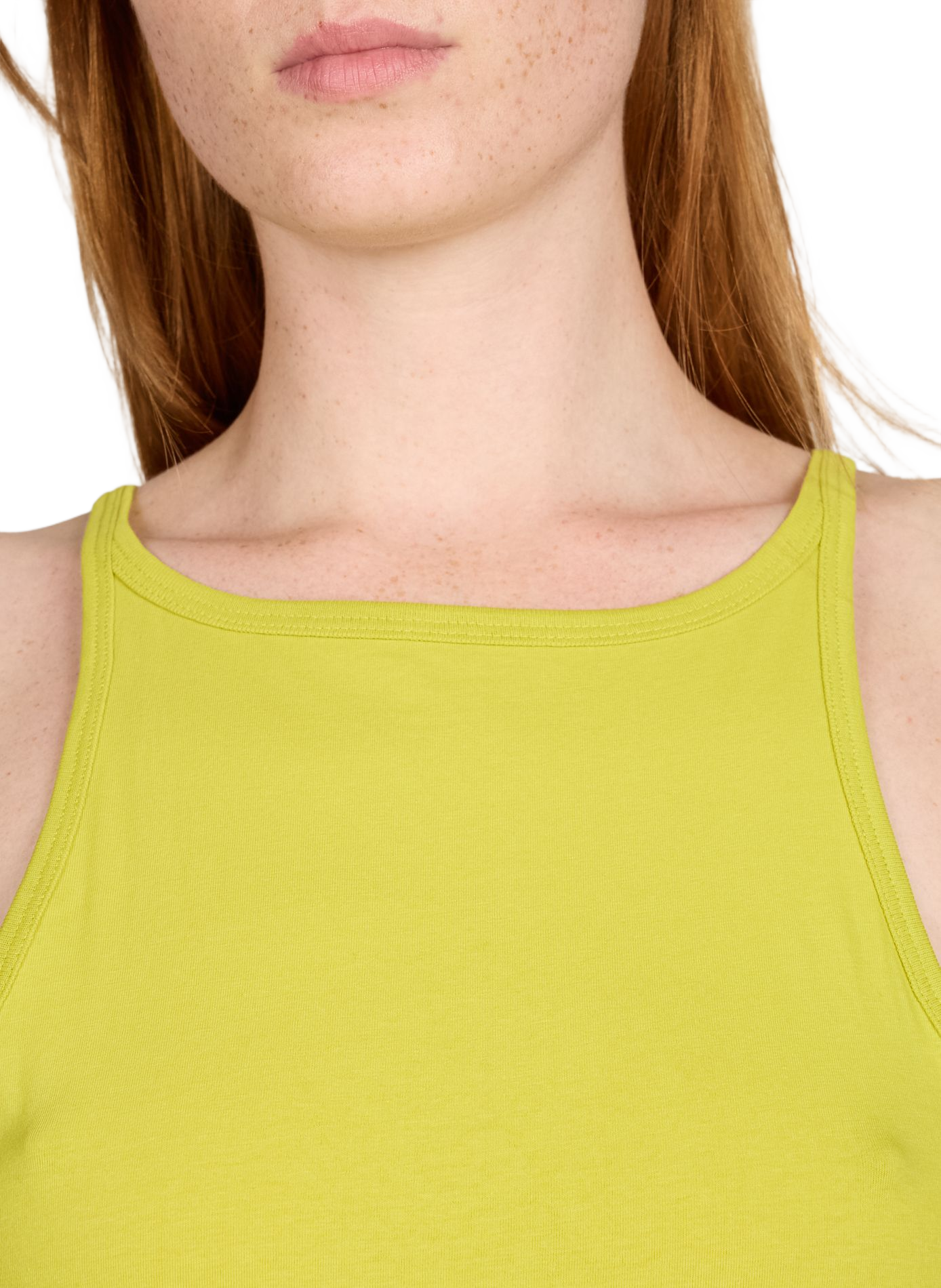 Mouwloze Tsliv top met ronde hals in gemengd katoen. TOPSHOP Groen