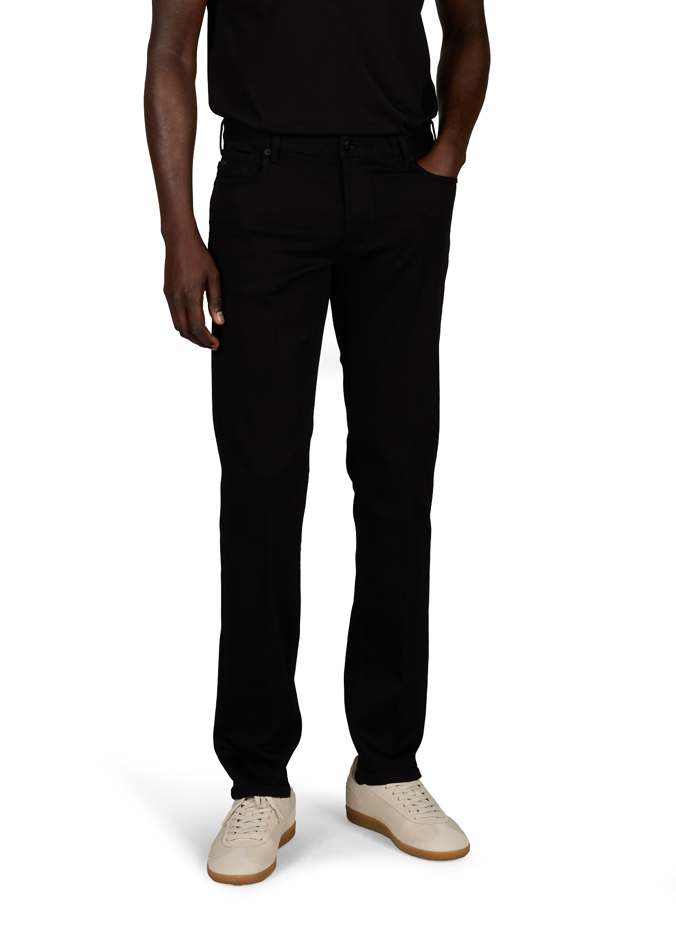 Mid-rise slim fit jeans in solid color EMPORIO ARMANI Black