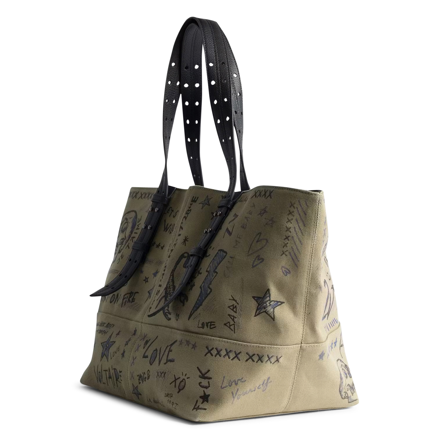 Cabas en toile imprimée en coton z camp ZADIG&VOLTAIRE Vert
