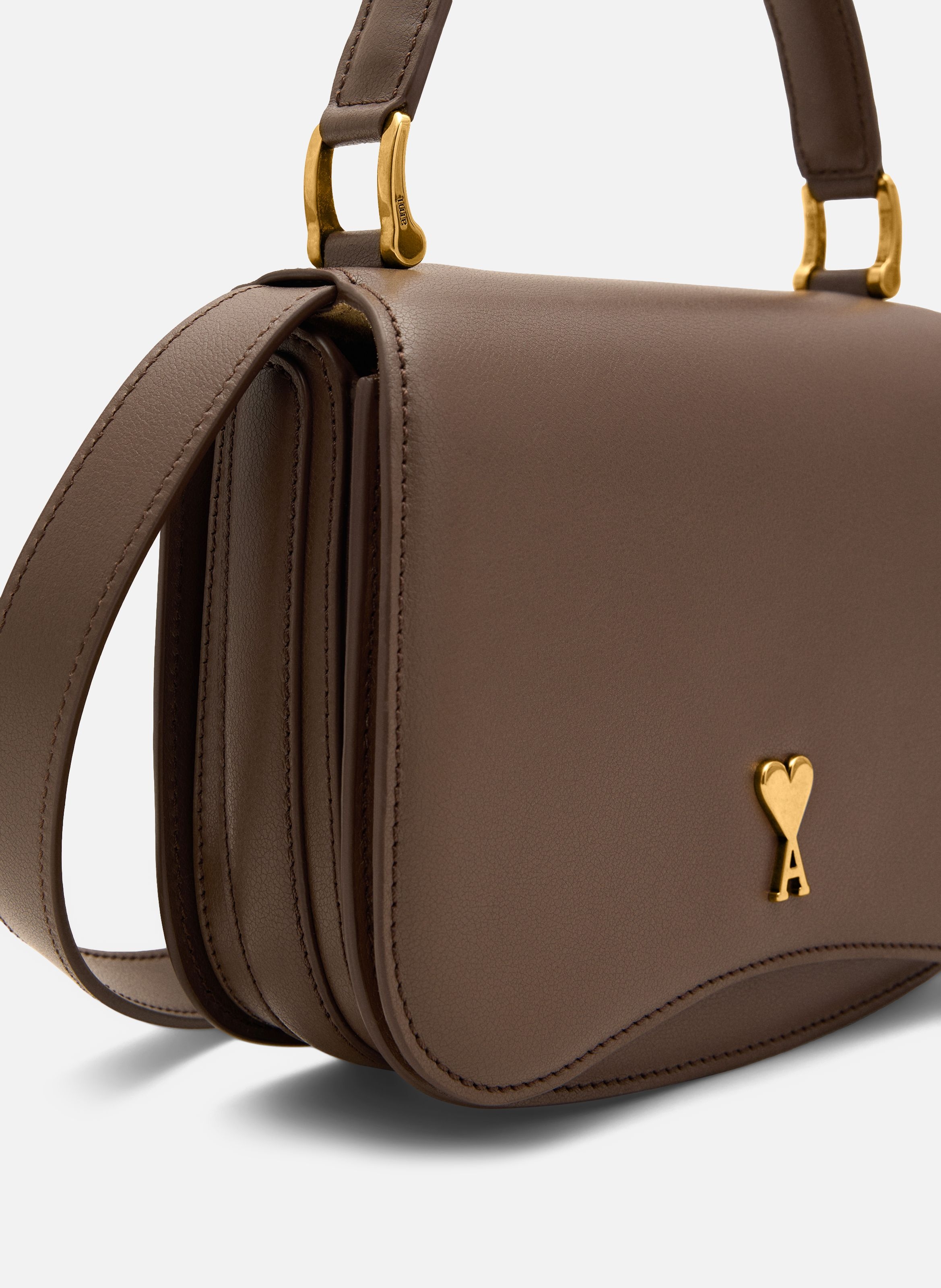 Sac porté main paris paris unisexe en cuir de vachette AMI PARIS Marron
