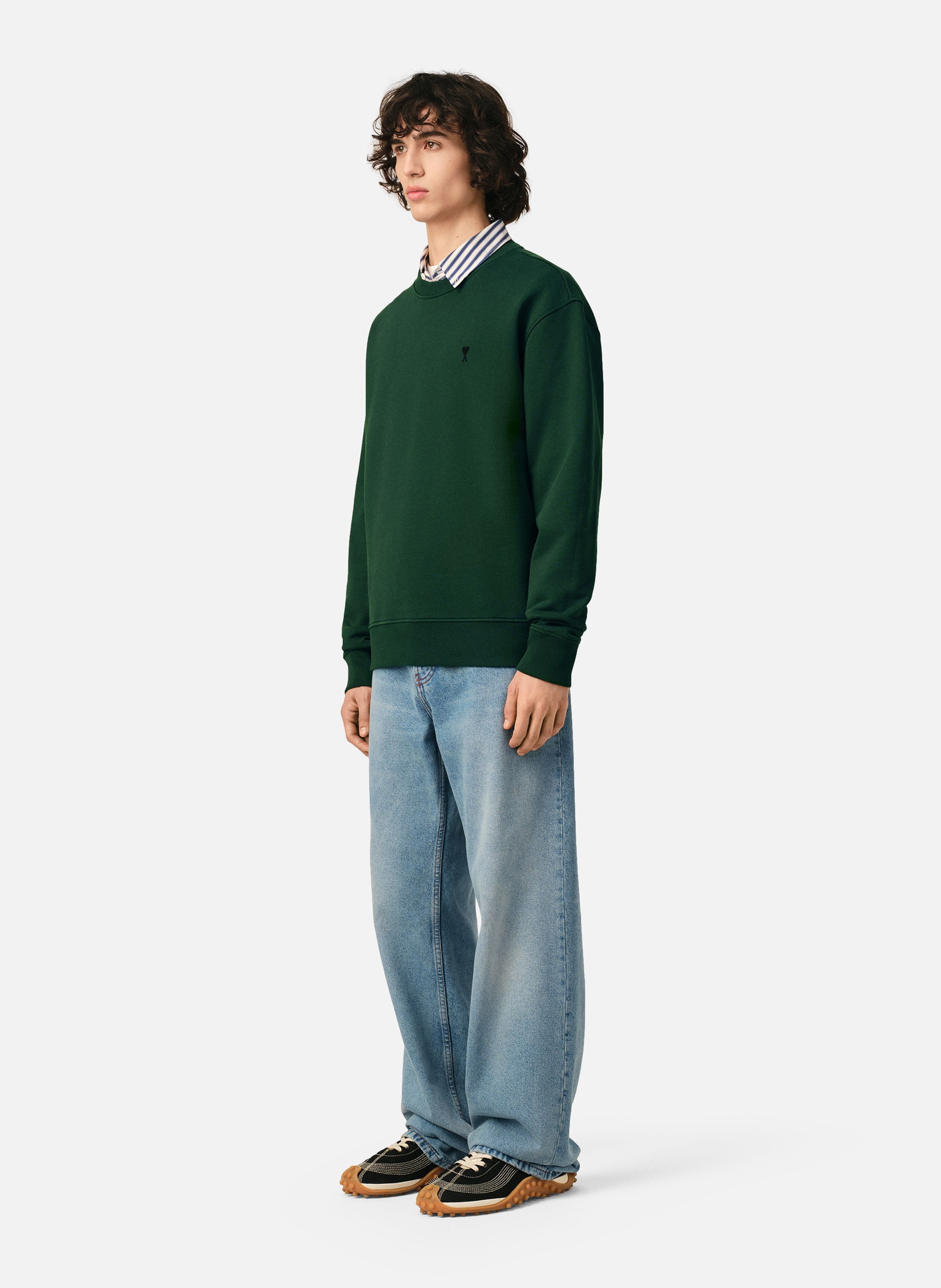 Sweatshirt en coton ami de coeur AMI PARIS Vert
