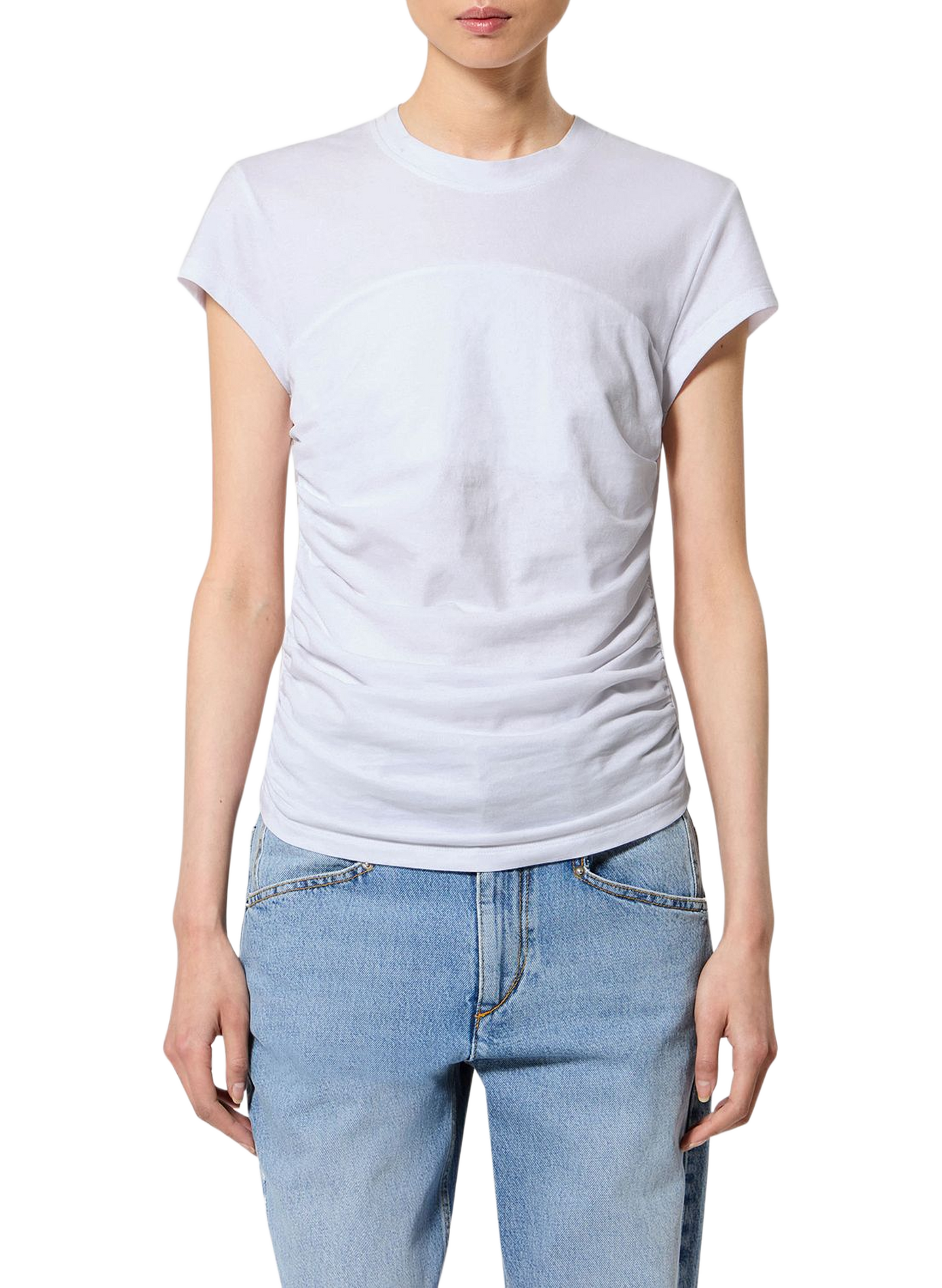 T-Shirt Maelie mit Raffungen aus Baumwolle ISABEL MARANT Weiss