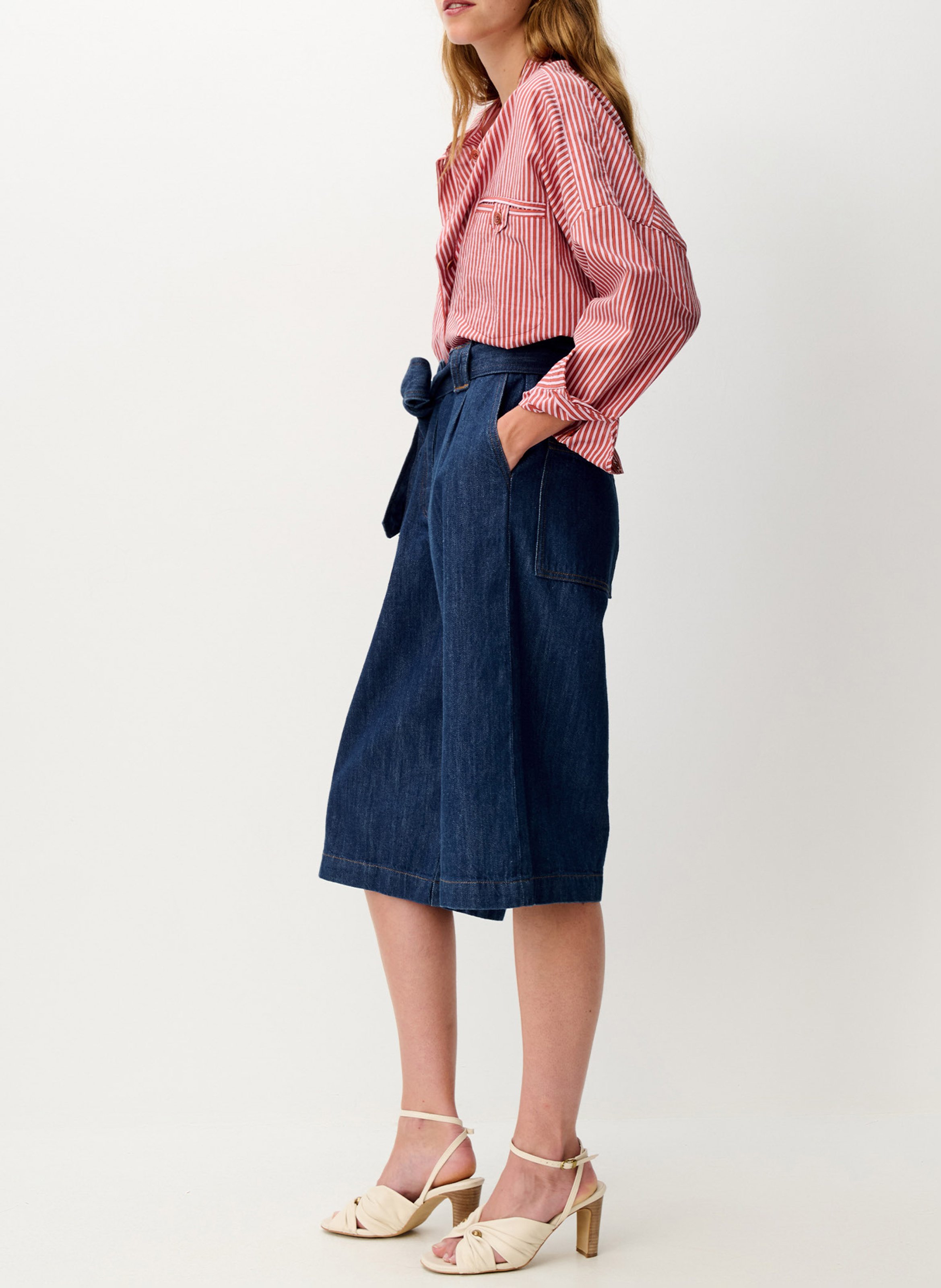Bermuda oversize taille haute en coton marcoblue SESSUN Bleu