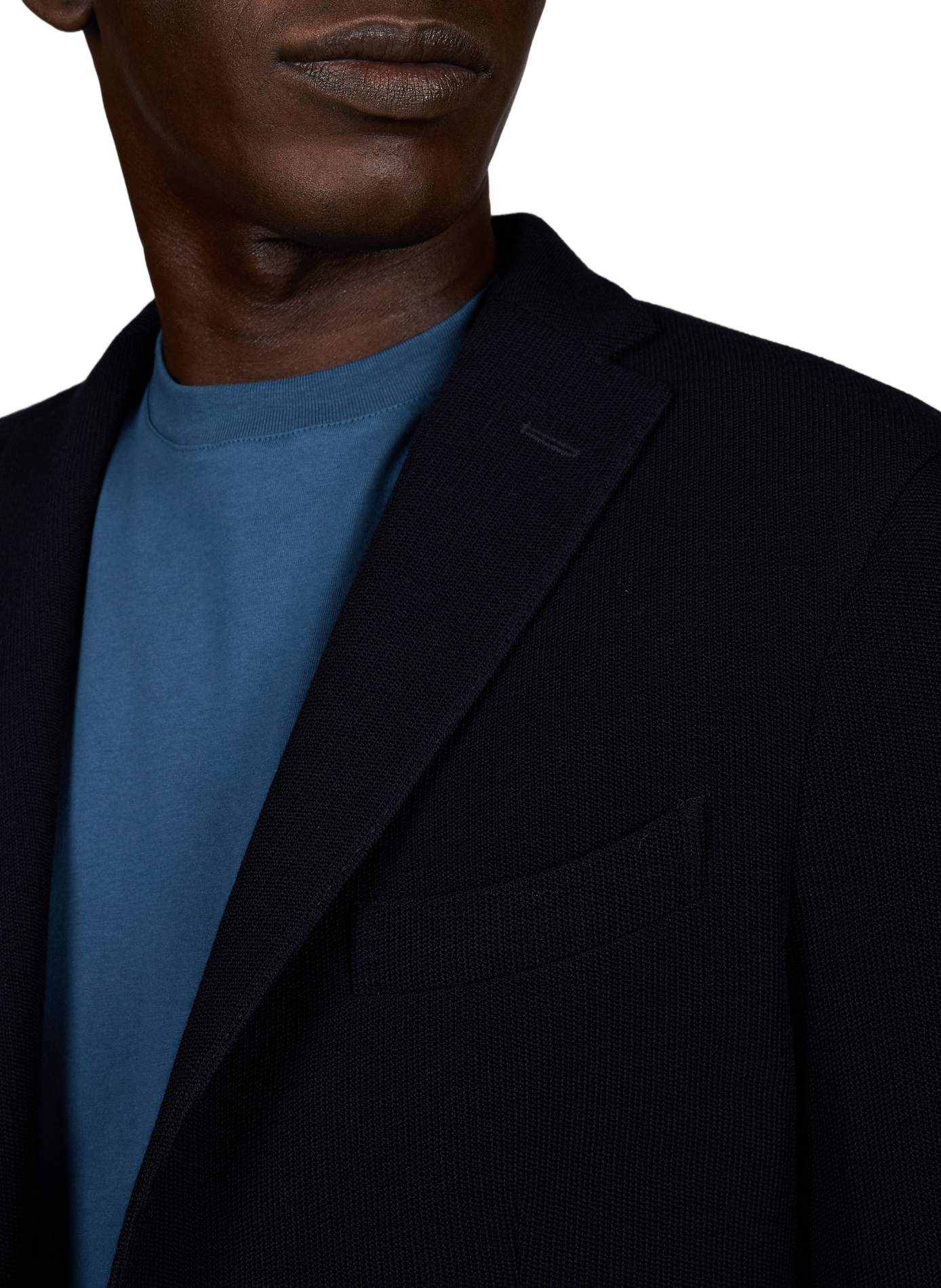 Blazer droit en laine et coton BOGLIOLI Bleu