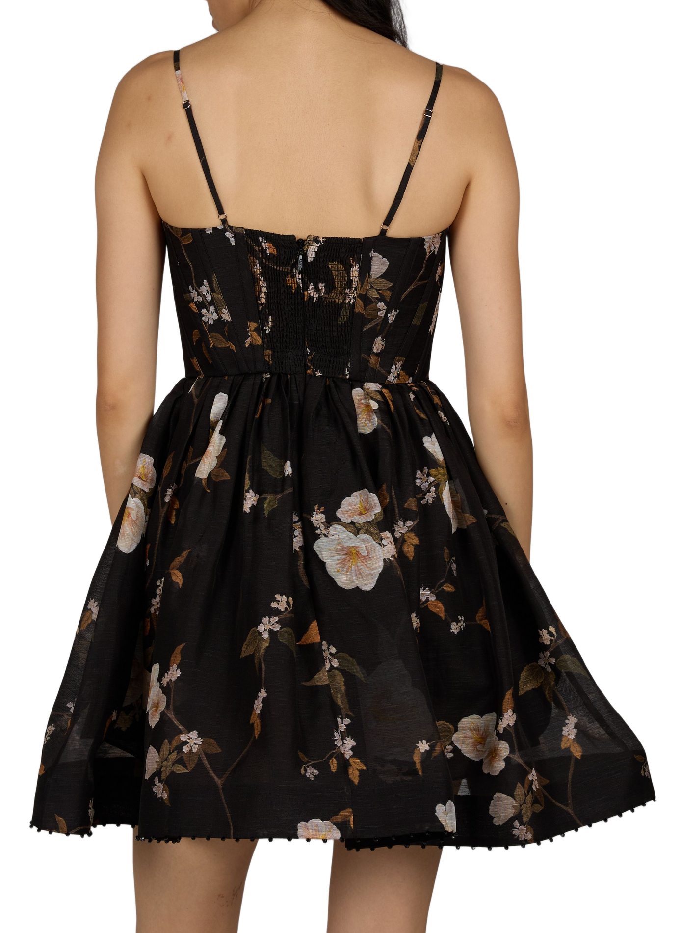 Ascent Corset-Minikleid aus Leinen und Seide ZIMMERMANN Schwarz