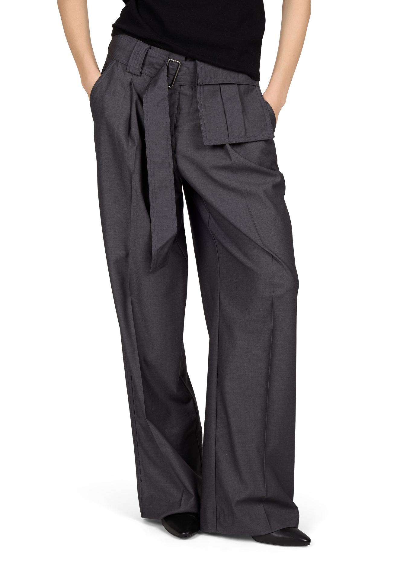 Straight pleated pants ROUGE EDIT Grey