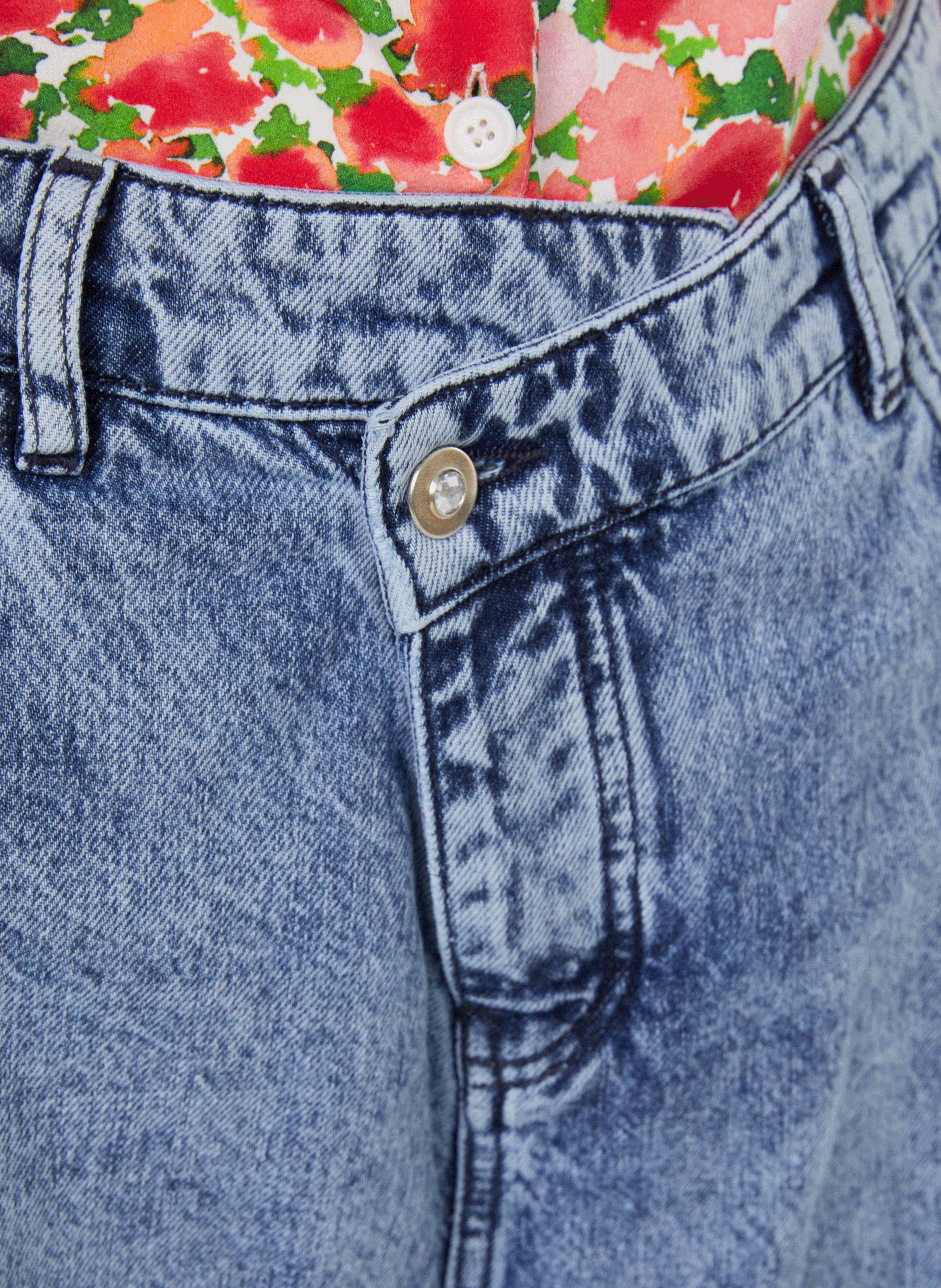 Loose cotton flared jeans IN THE MOOD FOR LOVE Blue