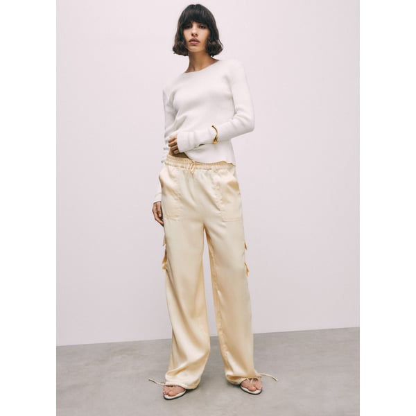 Pantalon satiné en polyester recyclé mélangé