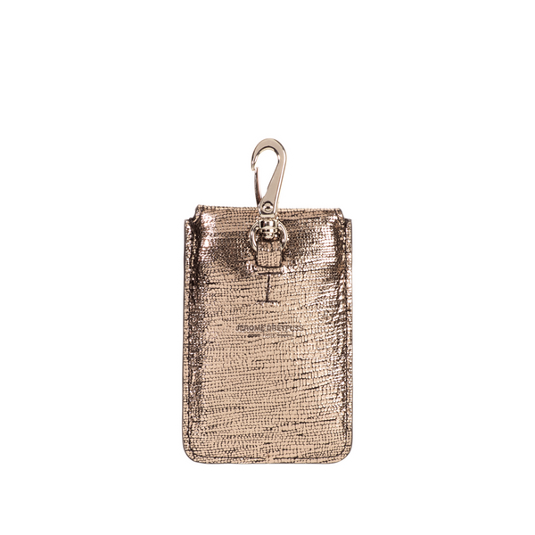 Jérôme Dreyfuss Card Holder With Carabiner Clip In Gold