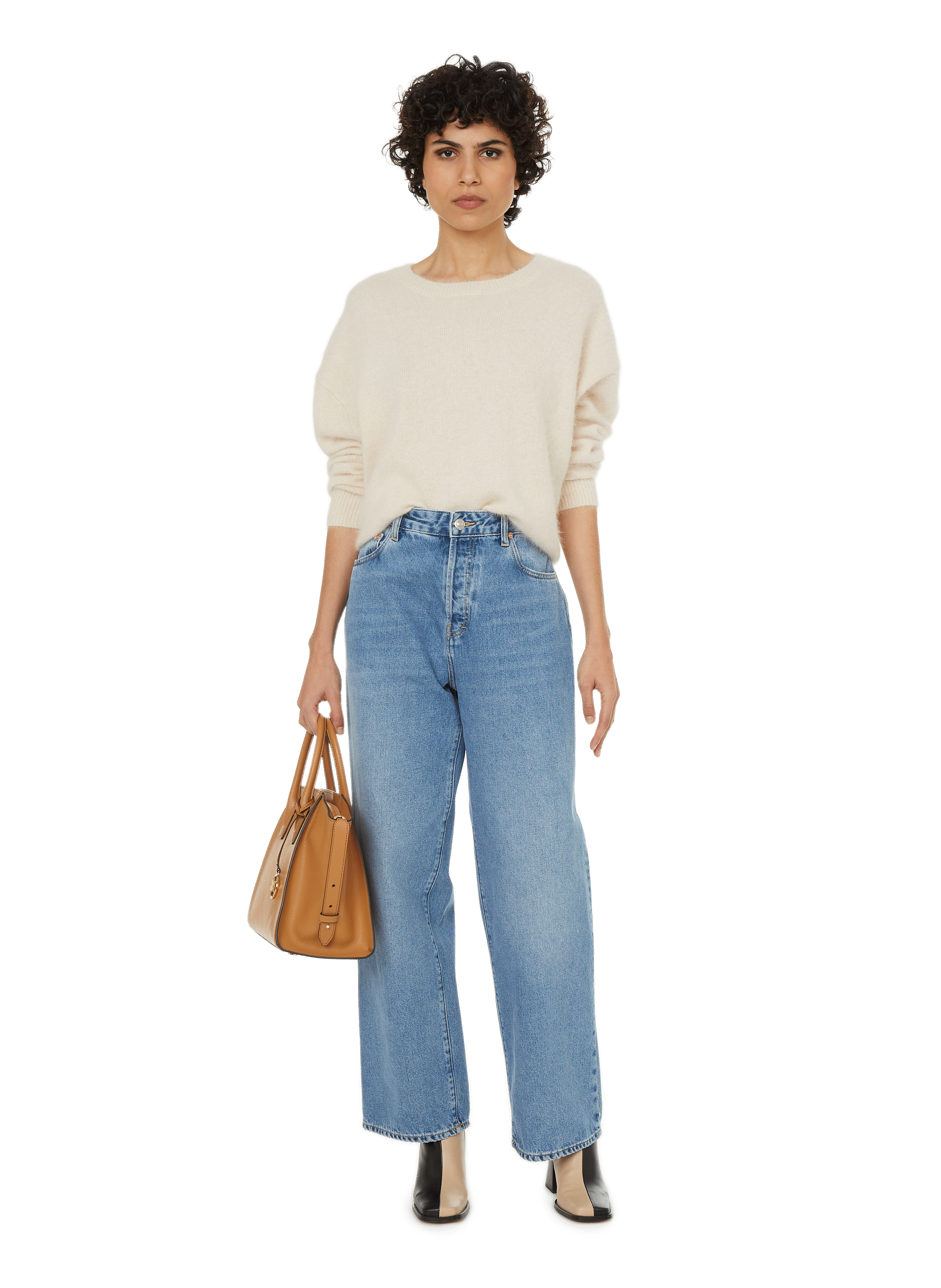 Jean taille haute en coton  BELLEROSE Bleu