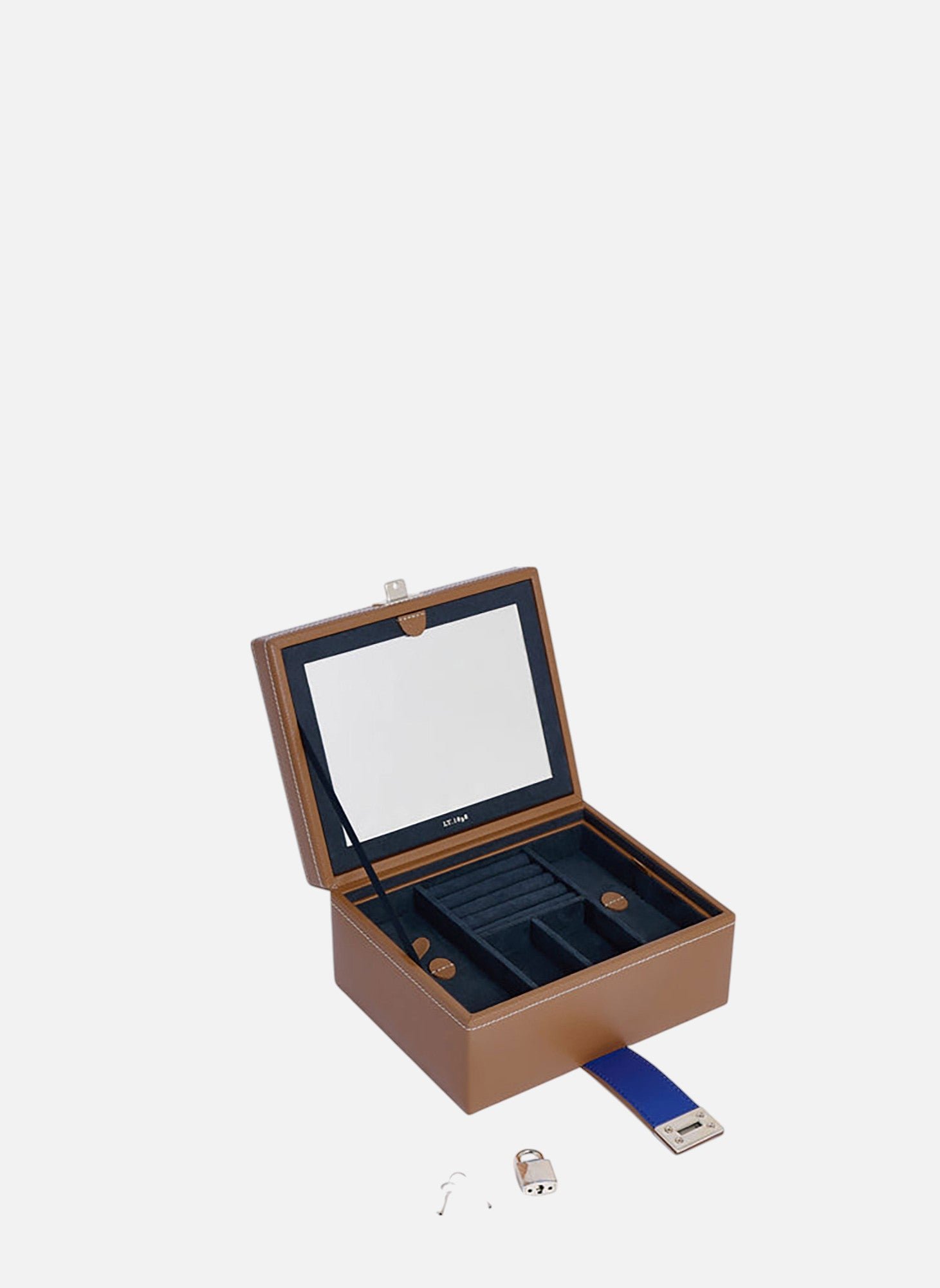 Boîte à bijoux moyen modèle en cuir LE TANNEUR Marron