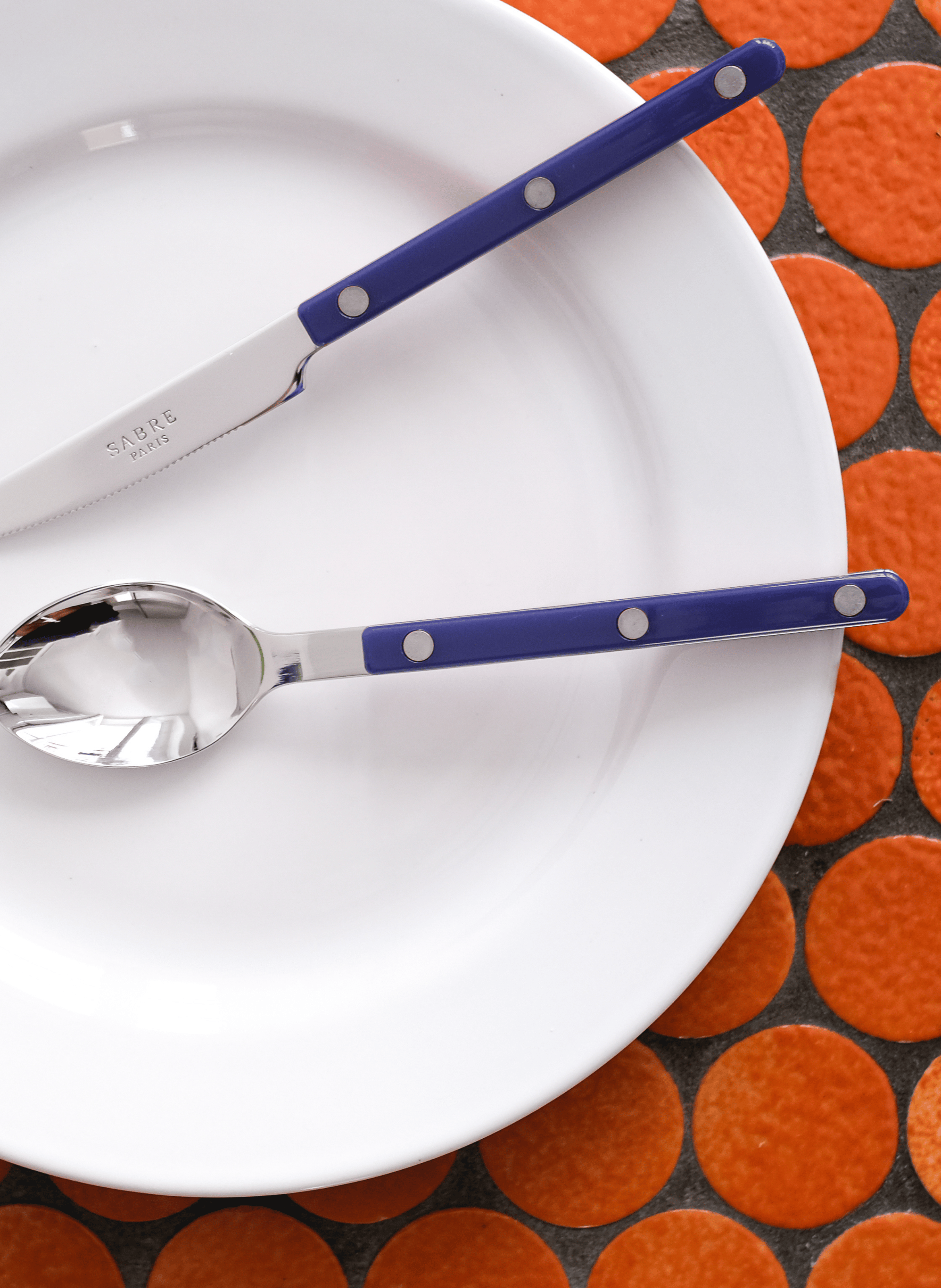 Couteau de table, bistrot Bleu