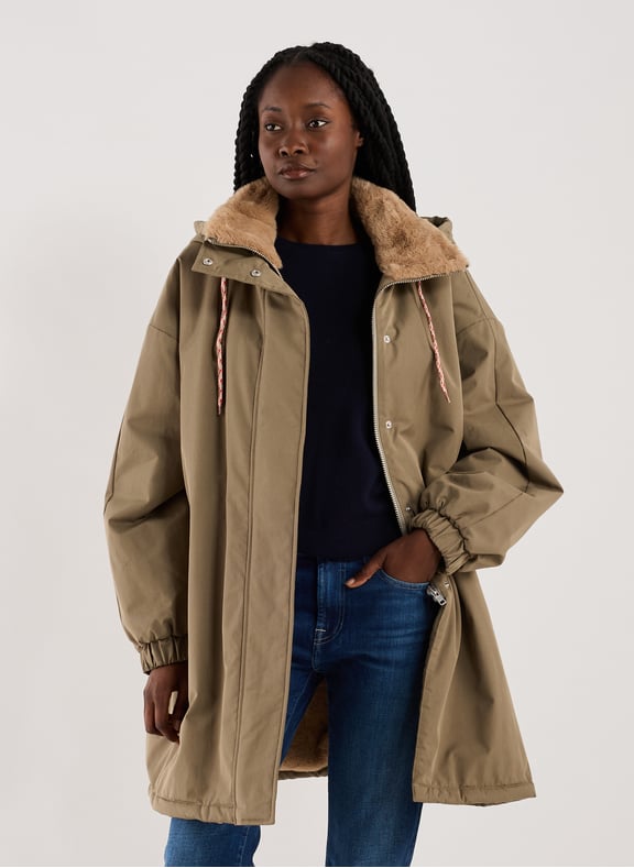 Manteau oversize en coton mélangé Beige by BELLEROSE BELLEROSE Manteau oversize en coton mélangé Beige