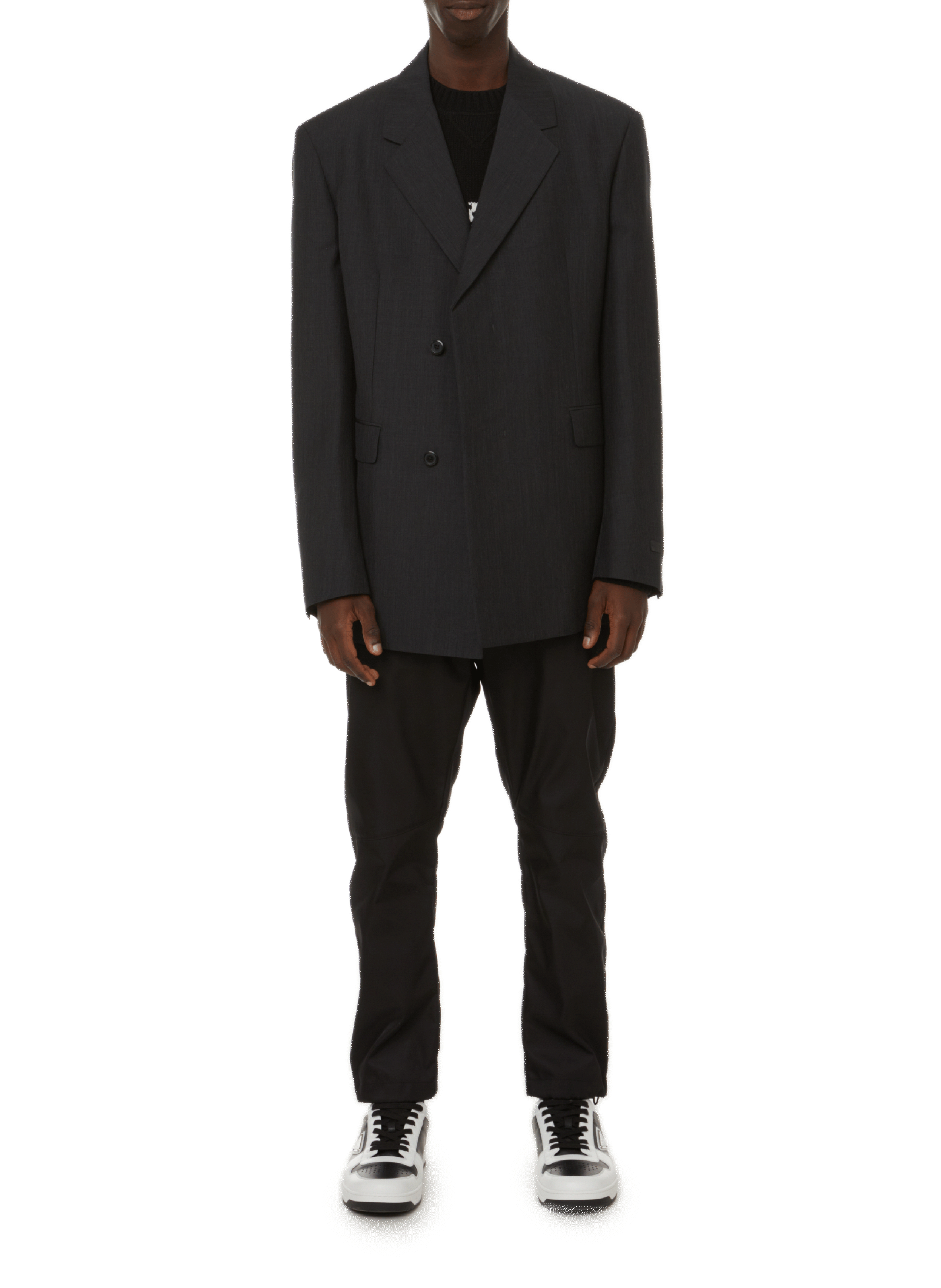 Chaqueta de traje de lana y mohair PRADA Gris