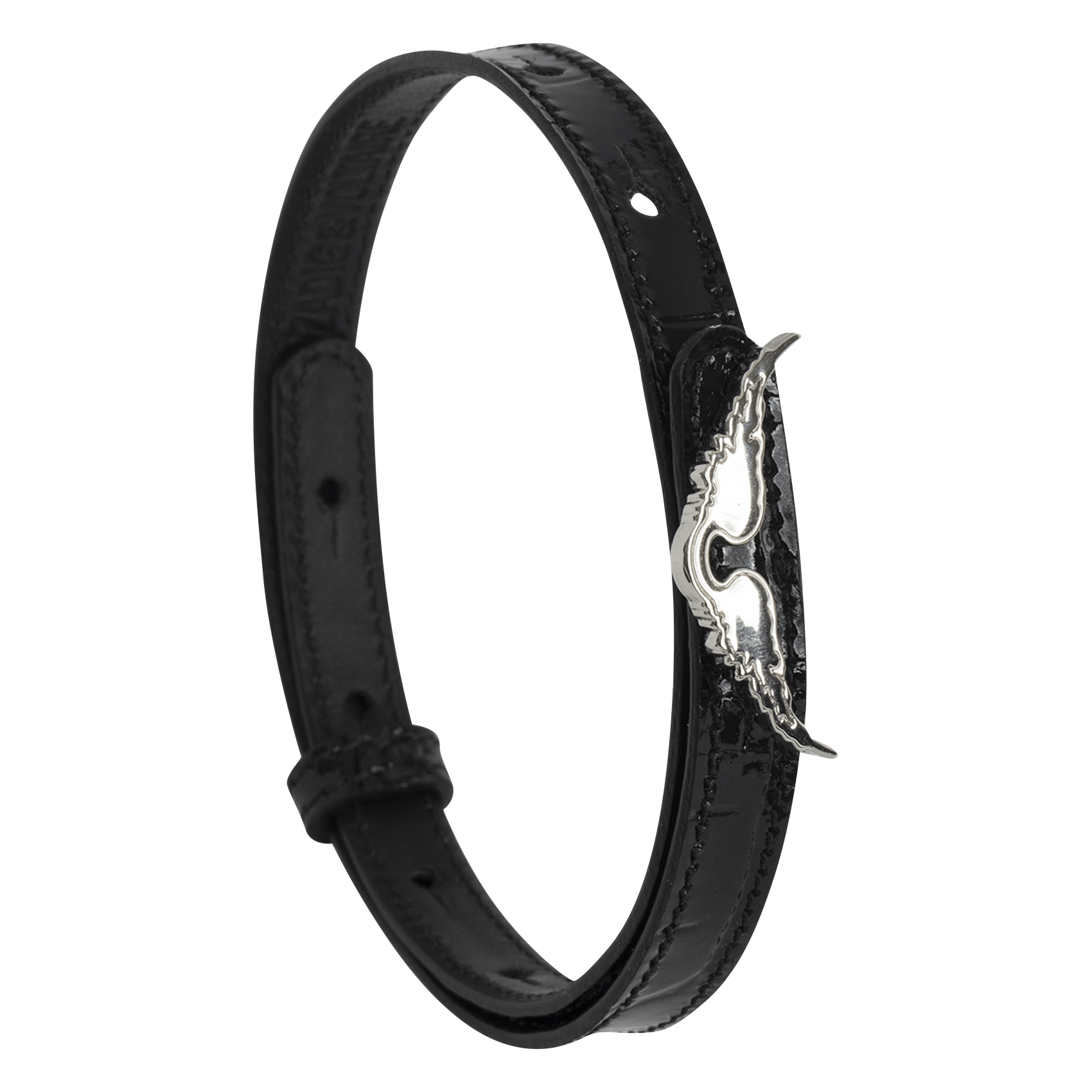 Bracelet cuir avec aile en métal rock ZADIG&VOLTAIRE Noir