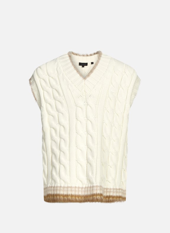 Pull sans manches torsadé en laine LACOSTE Pull sans manches torsadé en laine LACOSTE