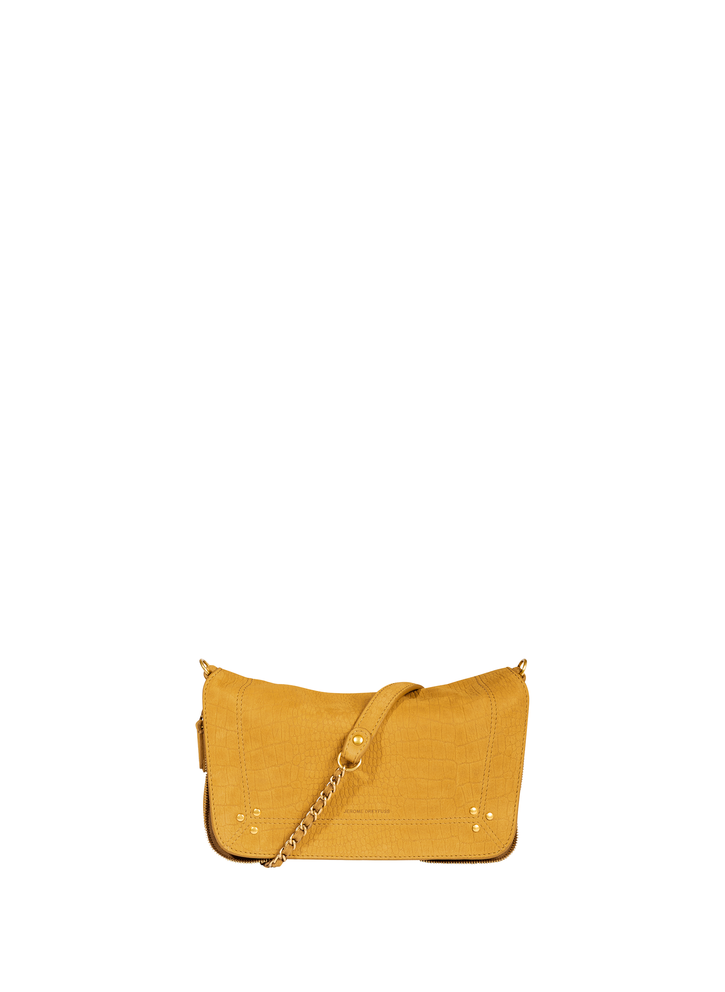 Sac bandoulière Bobi S en cuir de veau et chèvre JÉRÔME DREYFUSS Jaune