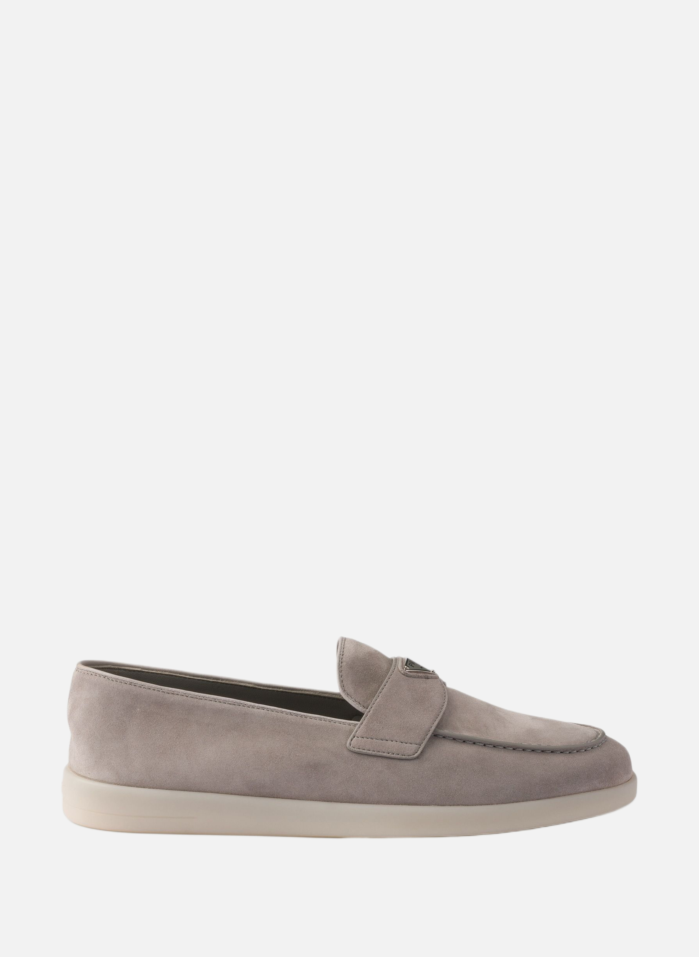 Mocassins en veau velours PRADA Gris