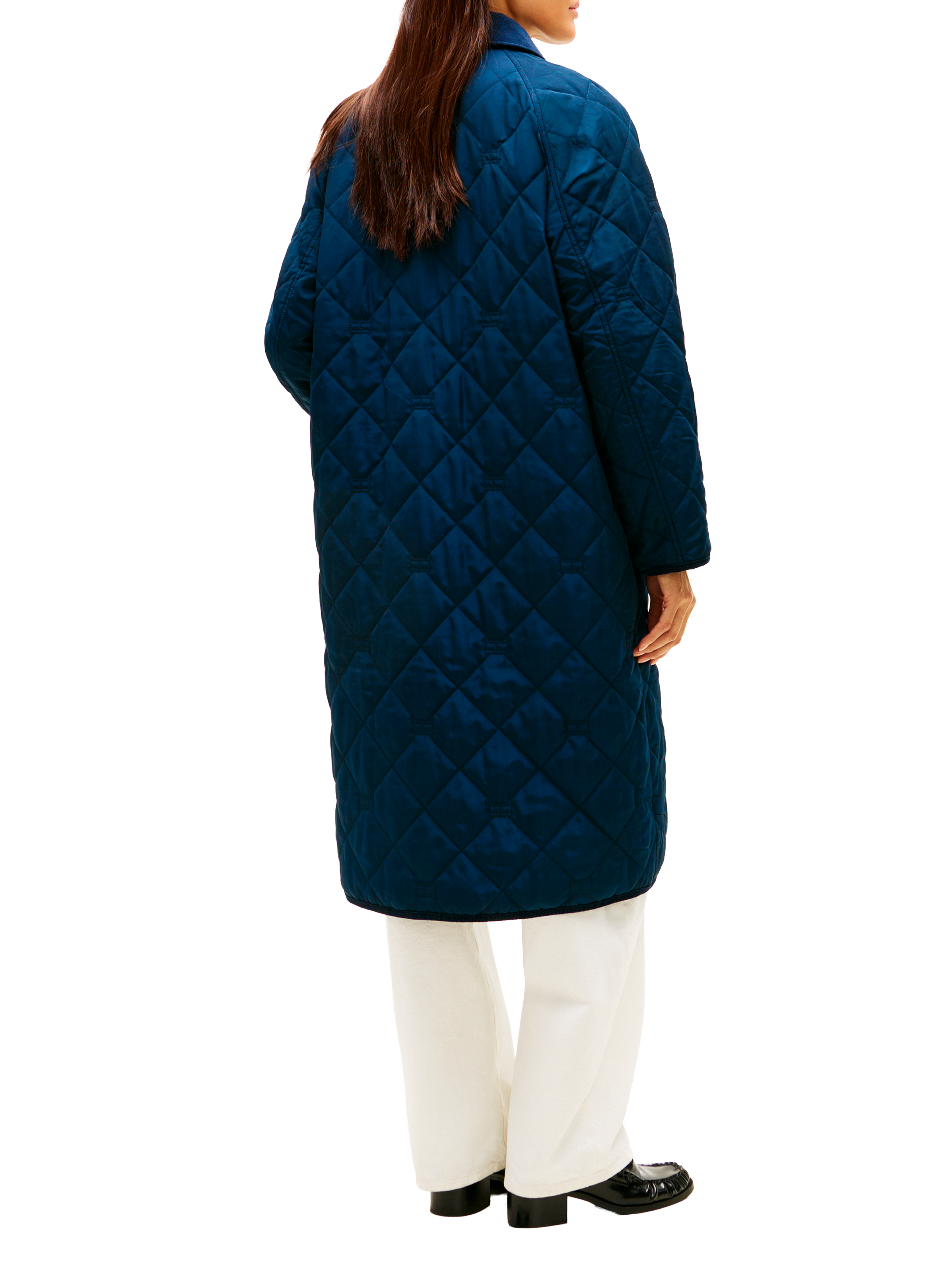 Quilted coat with button closure TOMMY HILFIGER Blue