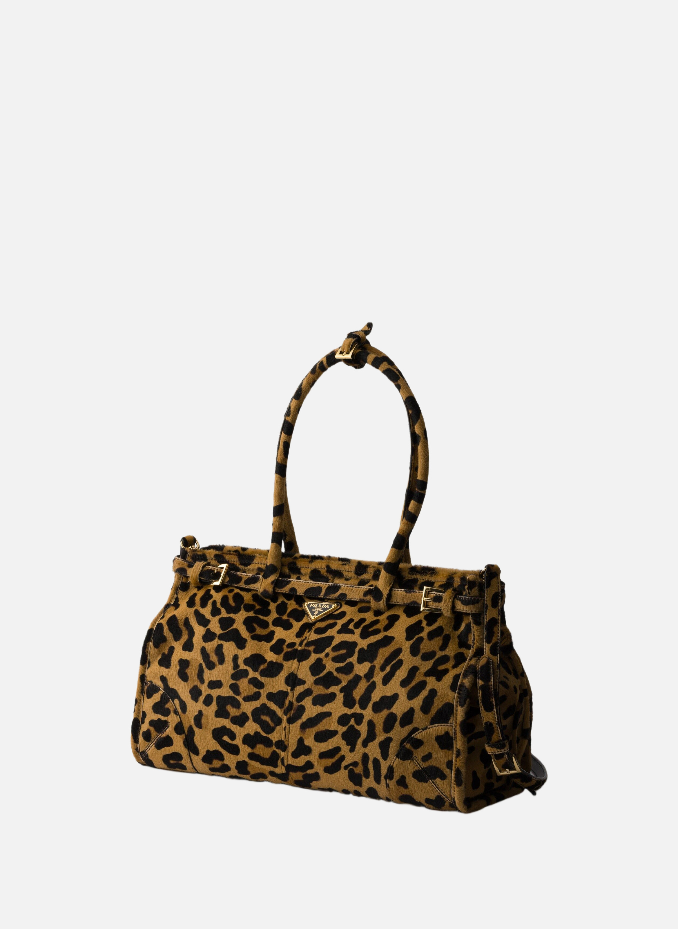 Grand sac à main prada bonnie en cuir imprimé PRADA Beige