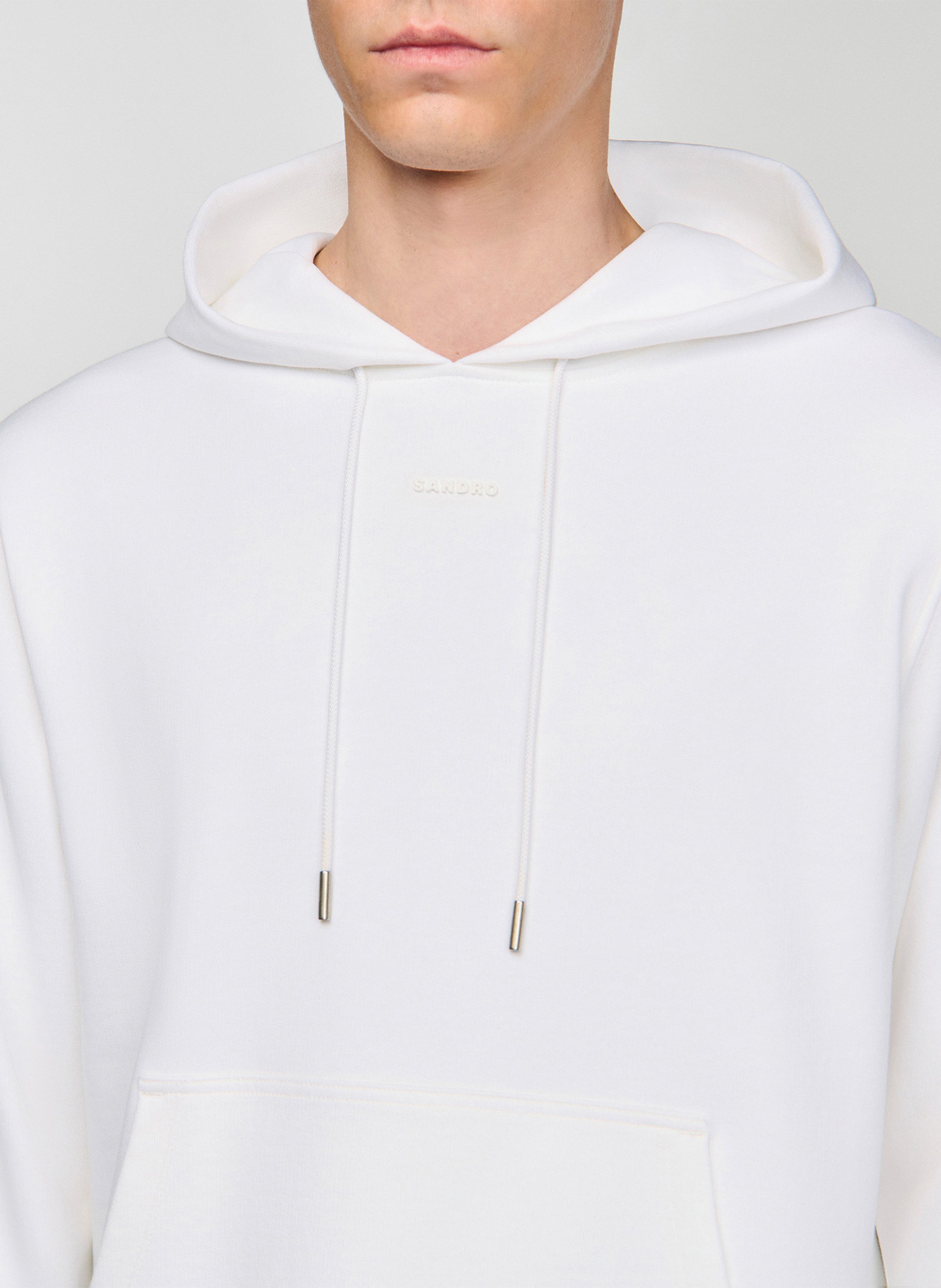 Sweat droit en coton SANDRO Blanc