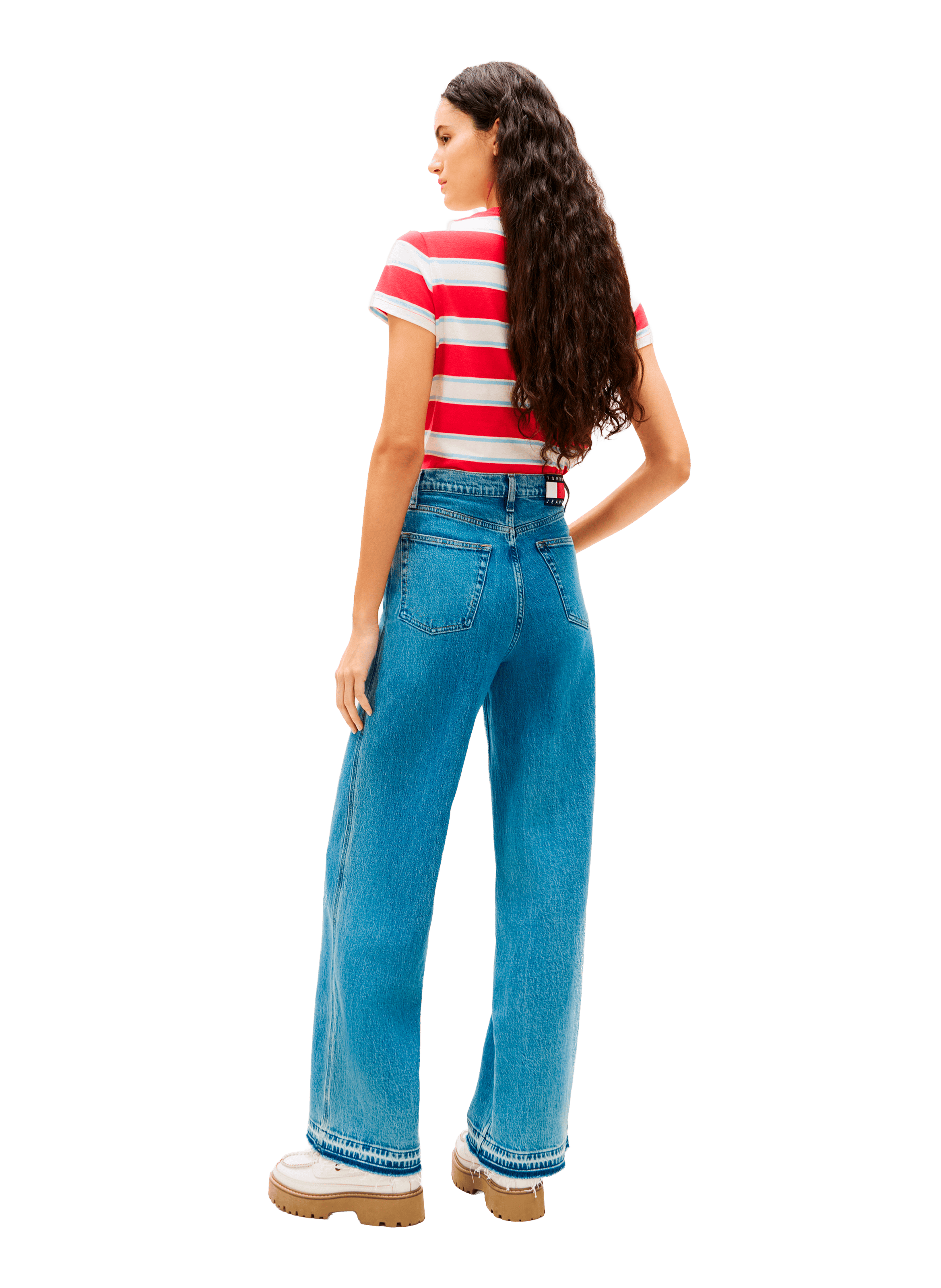 Jean large en coton mélangé TOMMY HILFIGER Bleu