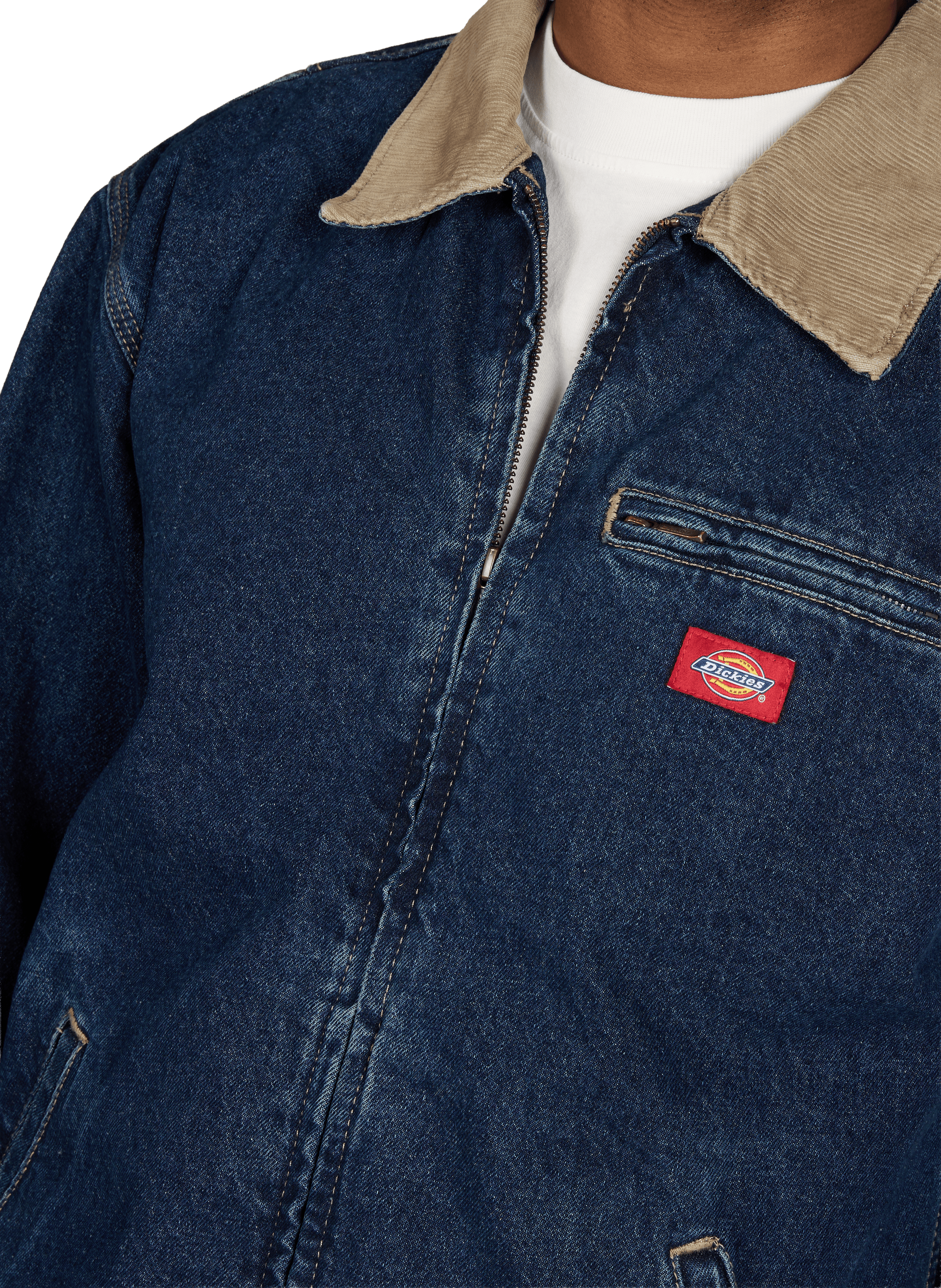 Jacket denim with classic contrasting collar in cotton DICKIES Blue