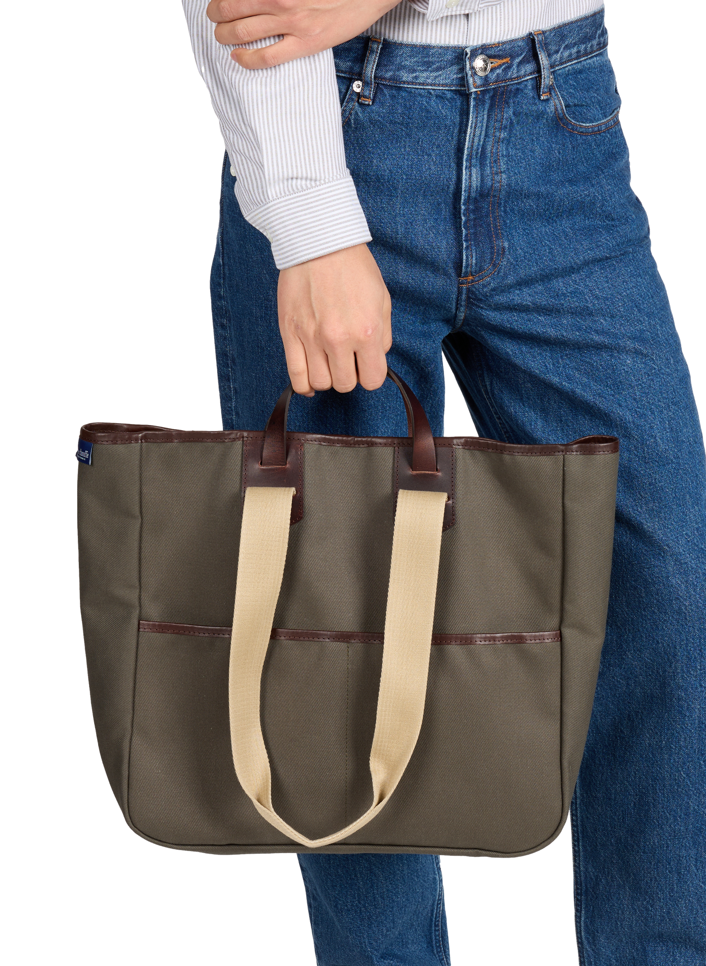 Sac cabas Meline en coton BLEU DE CHAUFFE Kaki