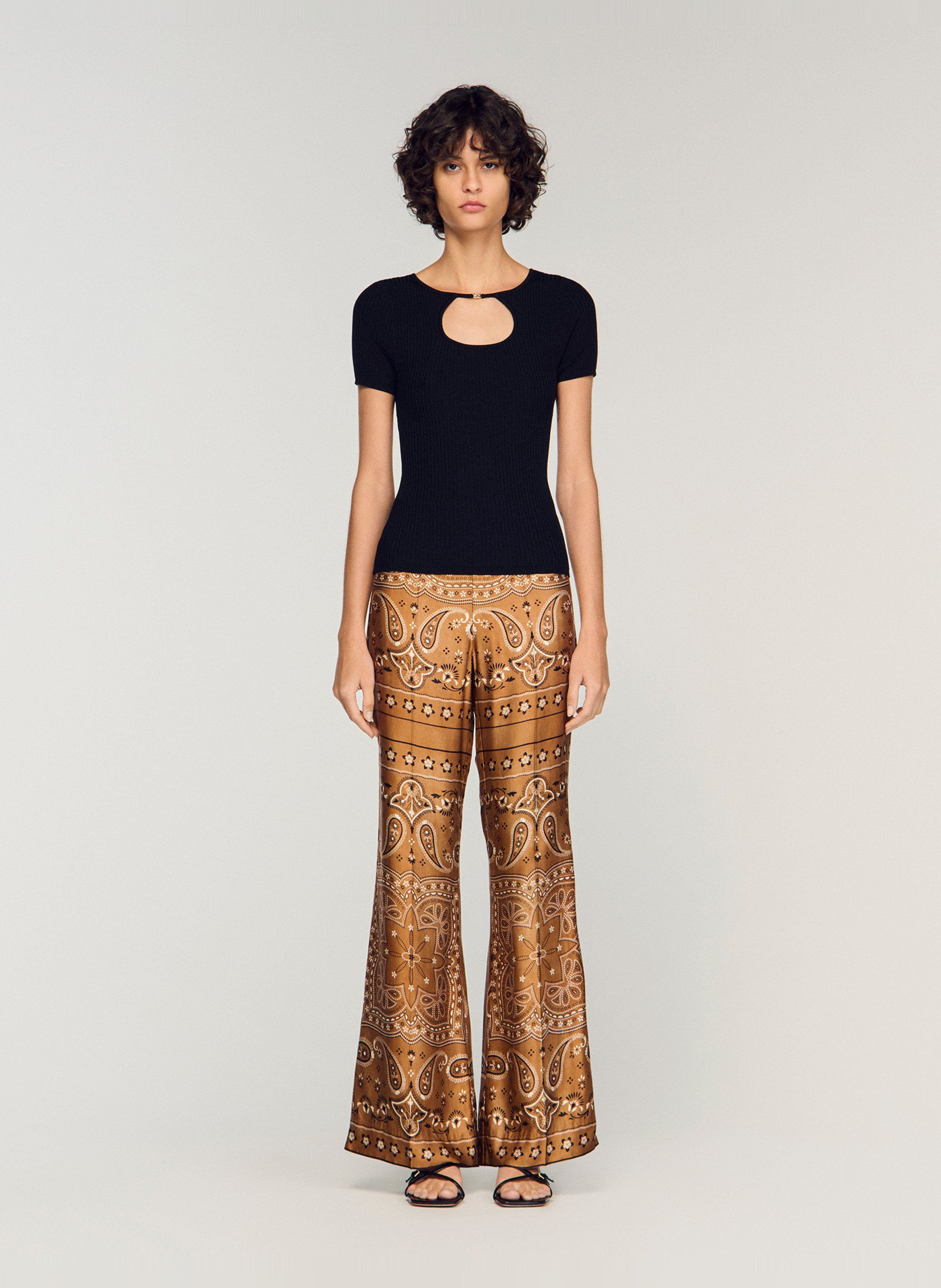 Top ajusté manches courtes SANDRO Noir