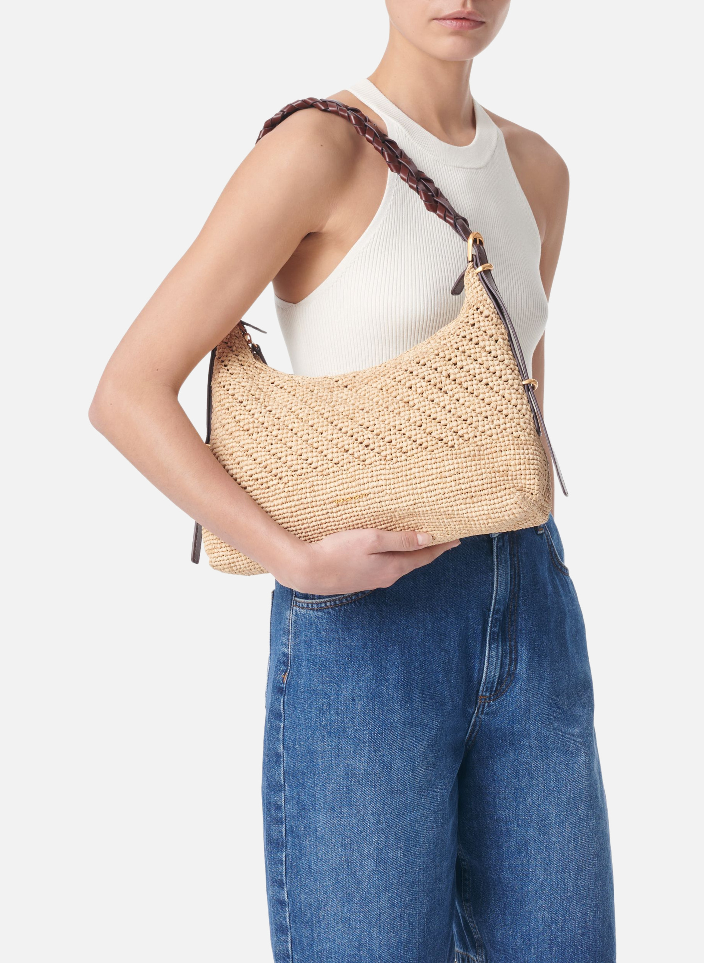 Petit sac jess en raphia VANESSA BRUNO Beige