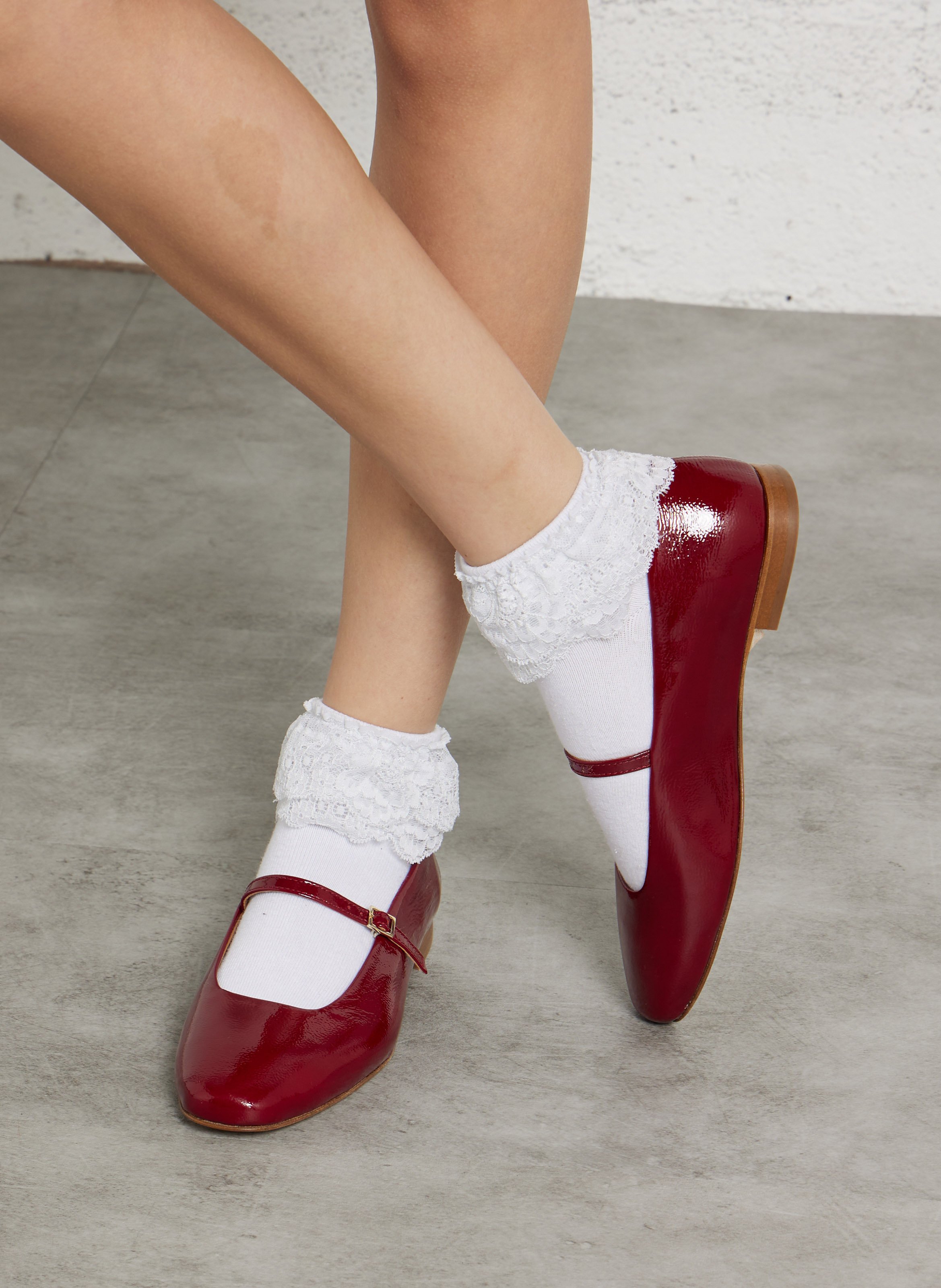 Ballerines en cuir mikie BOBBIES Rouge