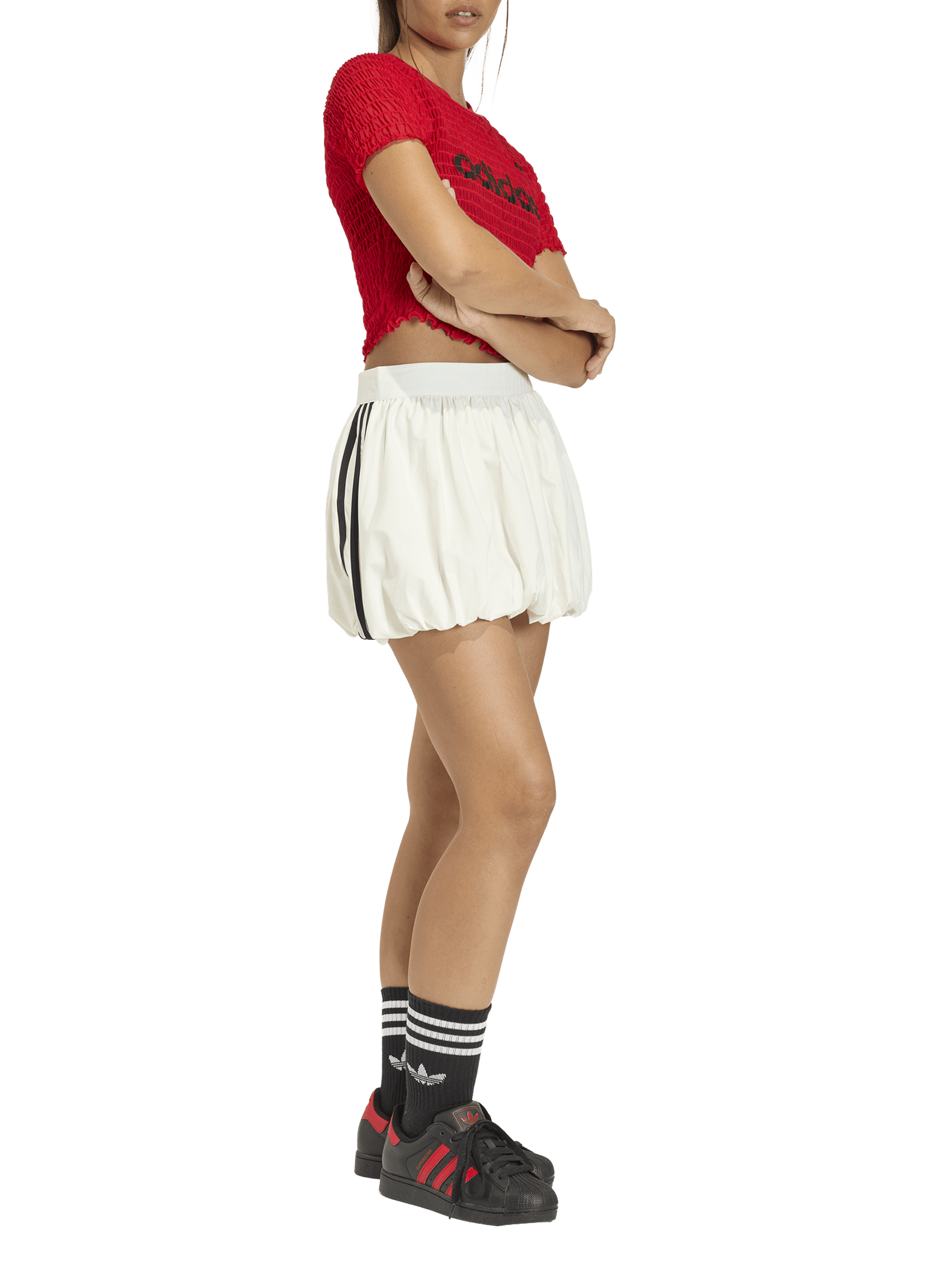 Mini skirt with logo ADIDAS White