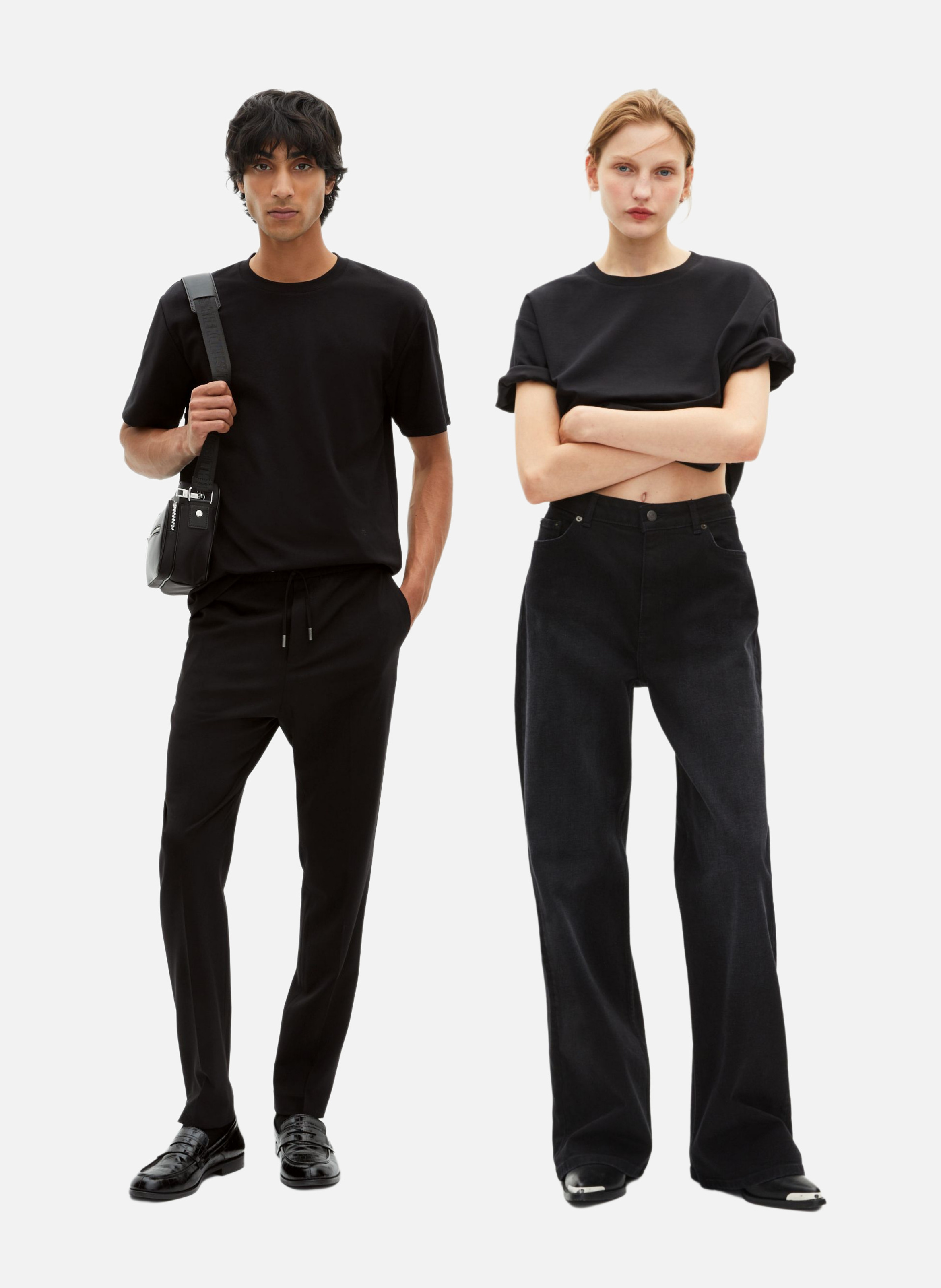 T-shirt mixte droit uni unisexe THE KOOPLES Noir