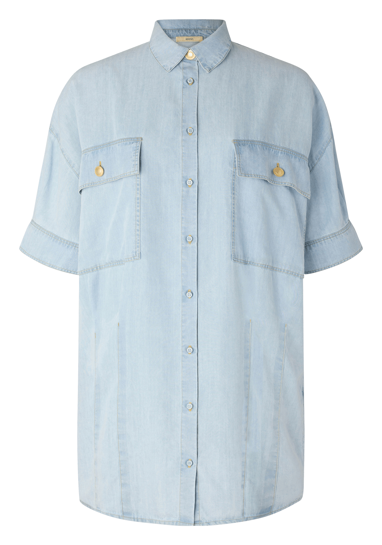 Robe courte chemise en jean fresqua SESSUN Bleu