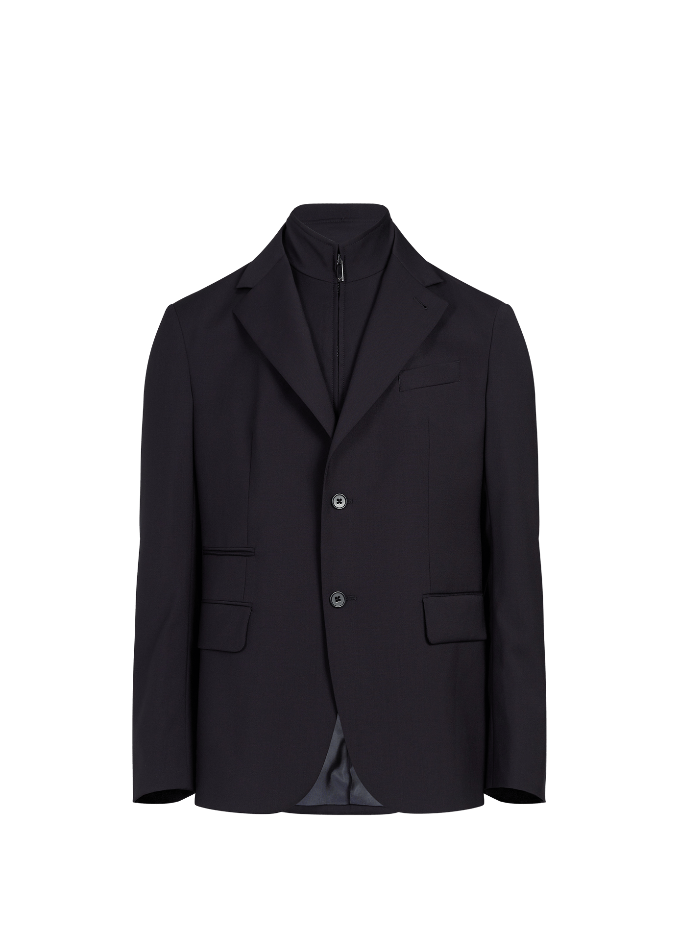 Jacket with inner vest in virgin wool canvas EMPORIO ARMANI Blue
