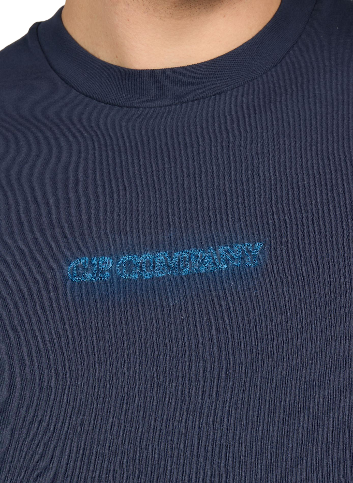 Biker-style cotton t-shirt CP COMPANY Blue