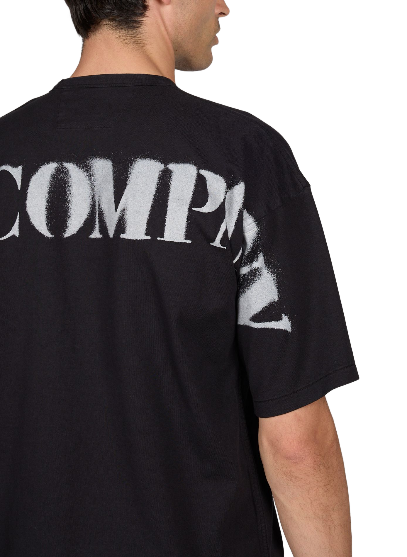 T-shirt imprimé en coton CP COMPANY Noir