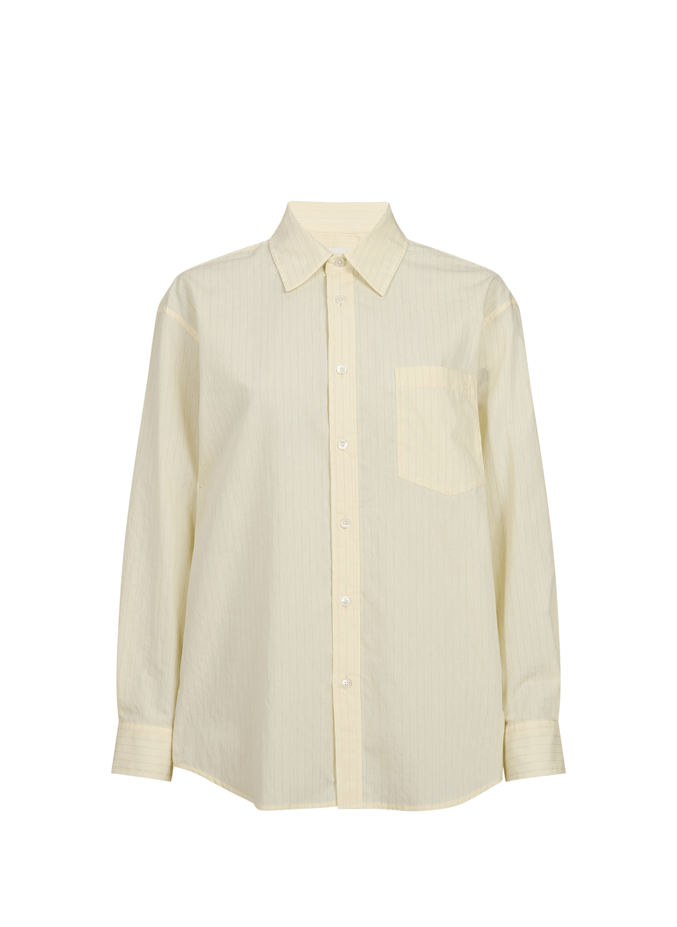 Oversized Striped Cotton Blend Shirt DUNST Yellow